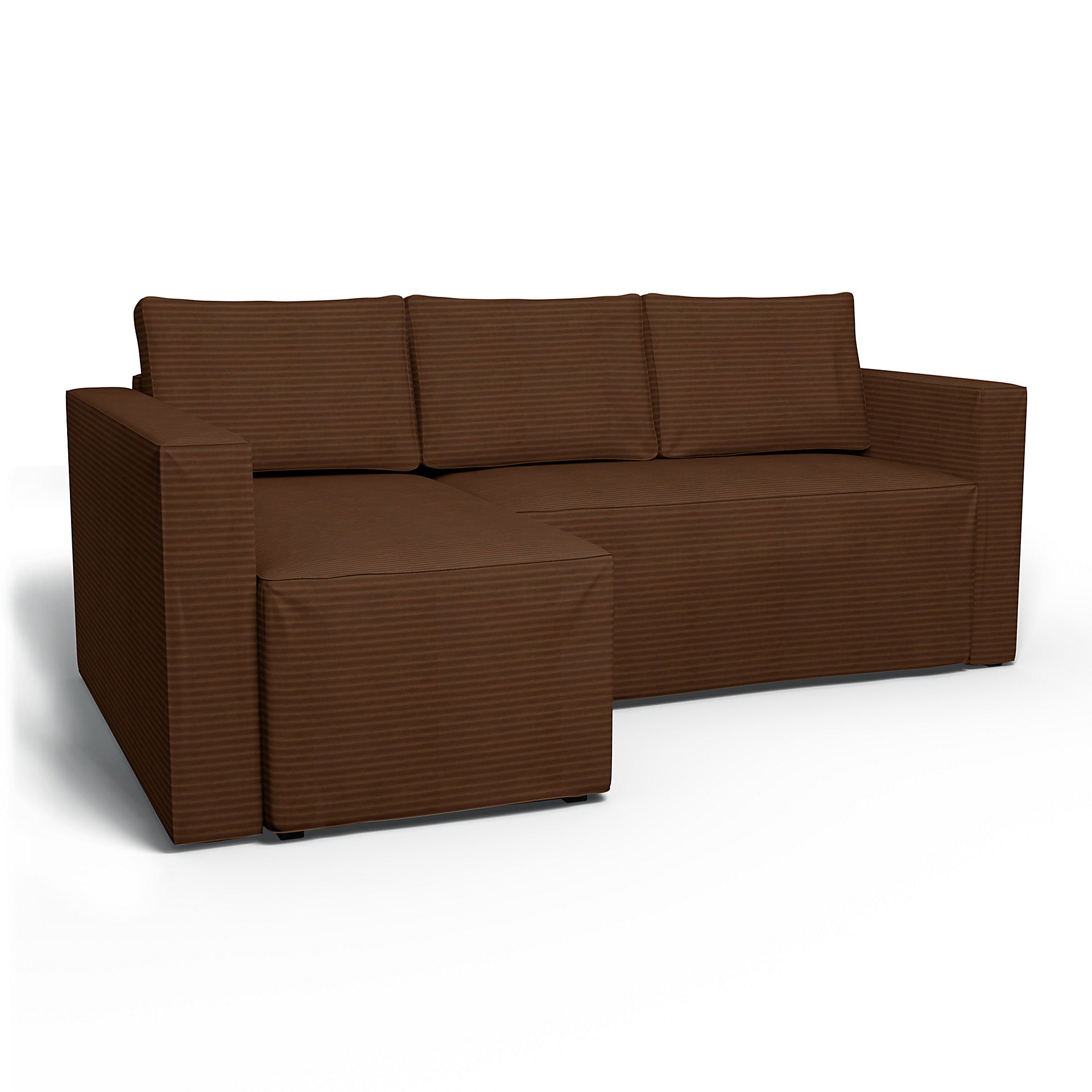 IKEA - Månstad Sofa Bed with Left Chaise Cover, Chocolate Brown, Corduroy - Bemz