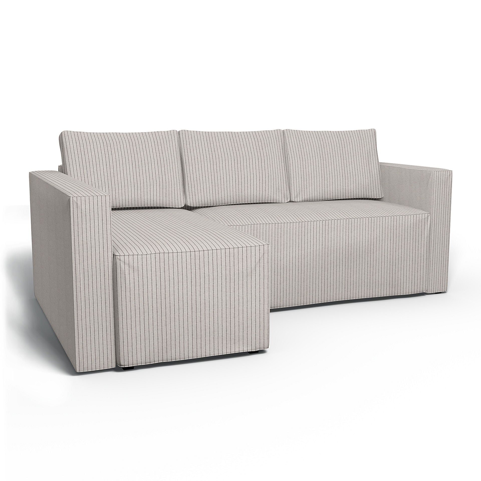 IKEA - Månstad Sofa Bed with Left Chaise Cover, Silver Grey, Cotton - Bemz