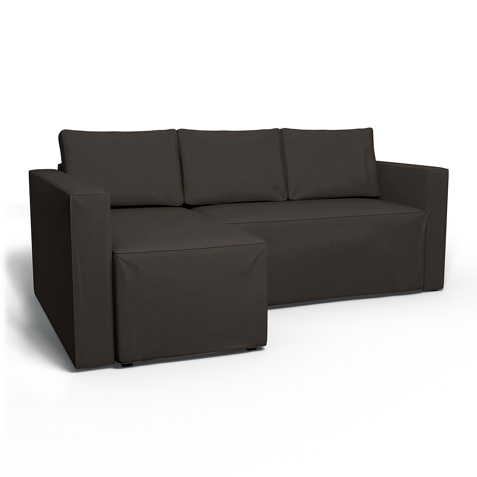 IKEA - Månstad Sofa Bed with Left Chaise Cover, Licorice, Velvet - Bemz