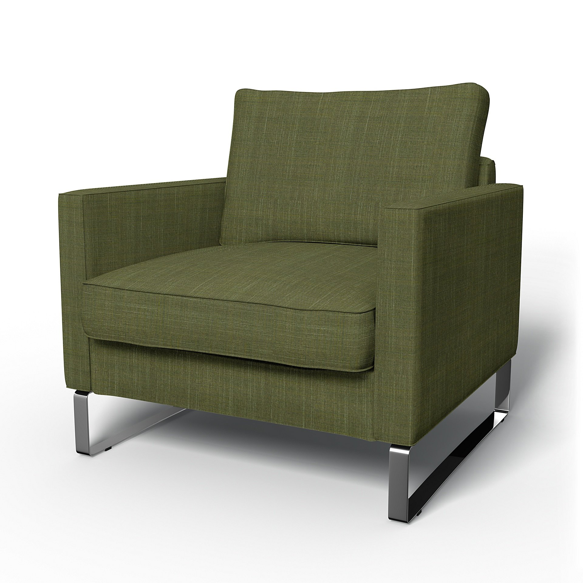 IKEA - Mellby Armchair Cover, Moss Green, Boucle & Texture - Bemz