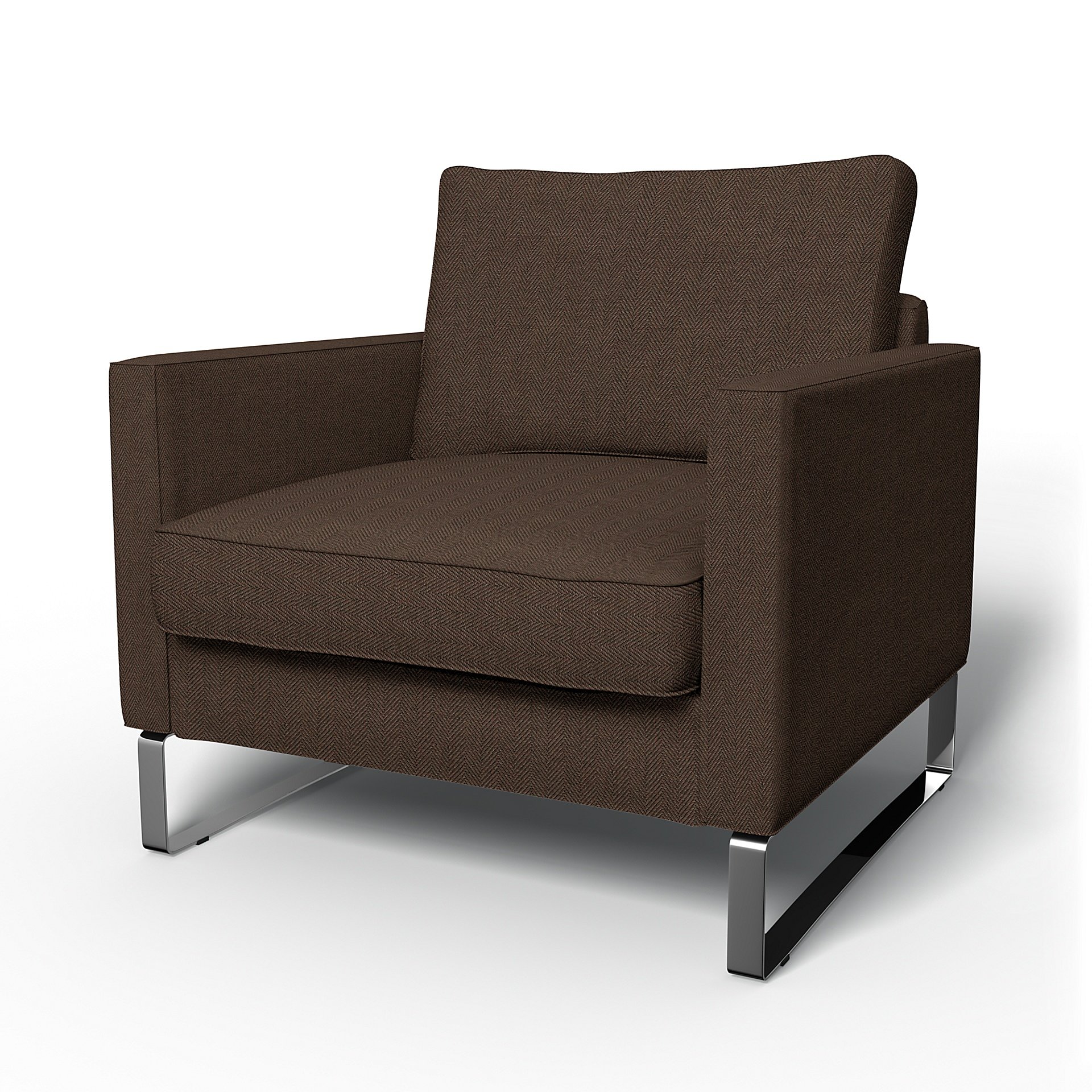 IKEA - Mellby Armchair Cover, Chocolate, Boucle & Texture - Bemz
