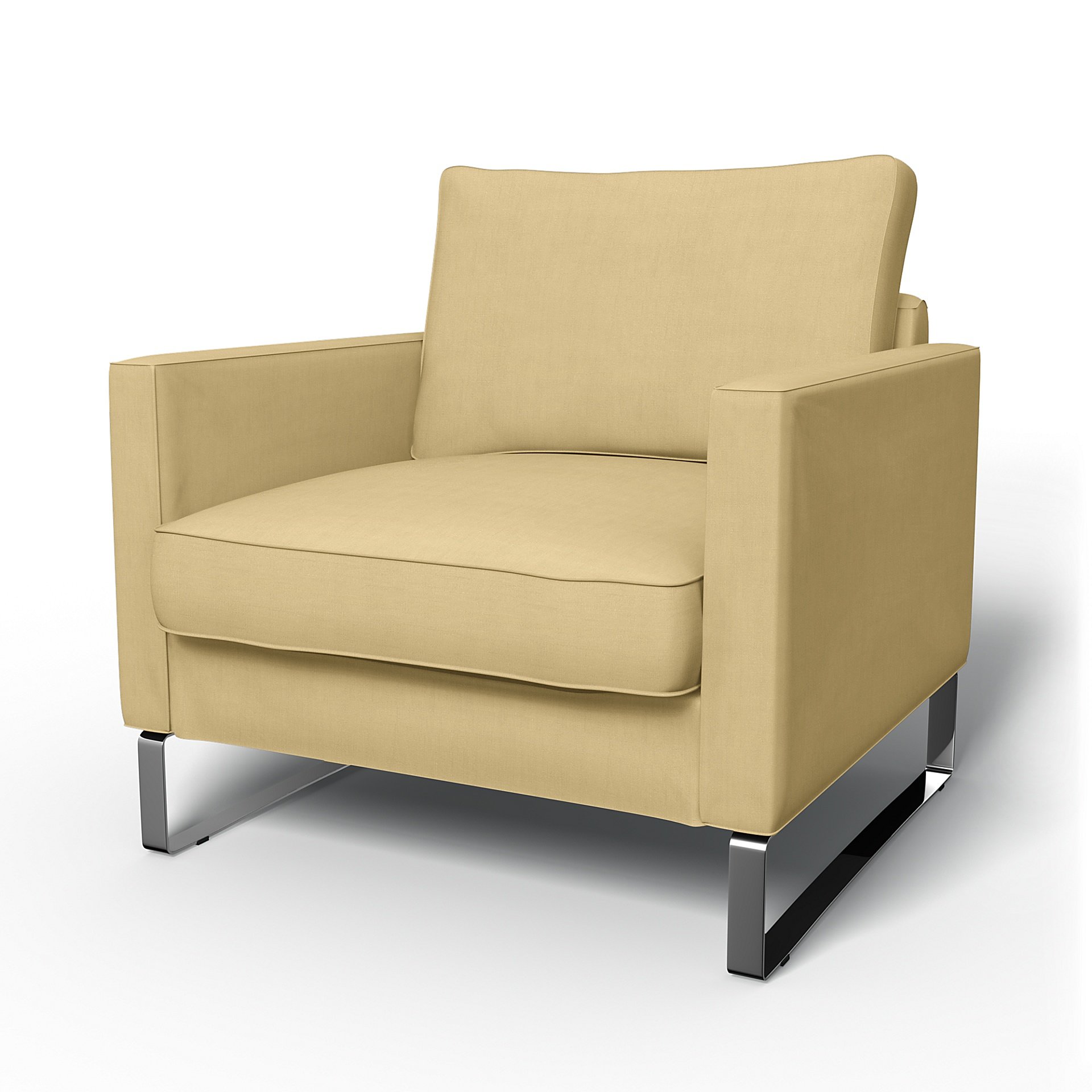 IKEA - Mellby Armchair Cover, Straw Yellow, Linen - Bemz