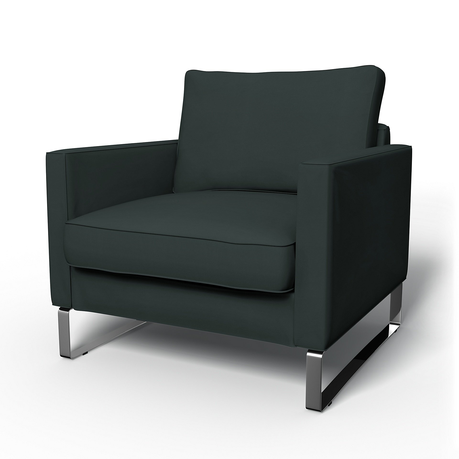 IKEA - Mellby Armchair Cover, Graphite Grey, Cotton - Bemz