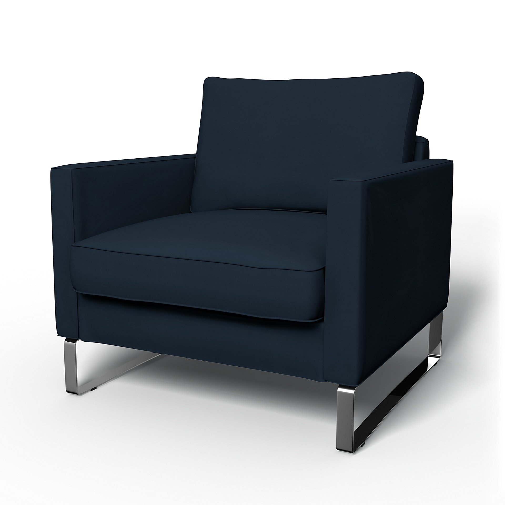 IKEA - Mellby Armchair Cover, Navy Blue, Cotton - Bemz