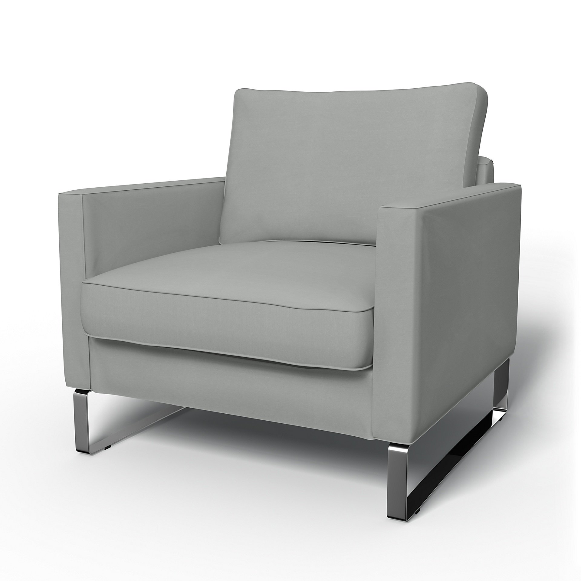 IKEA - Mellby Armchair Cover, Silver Grey, Cotton - Bemz