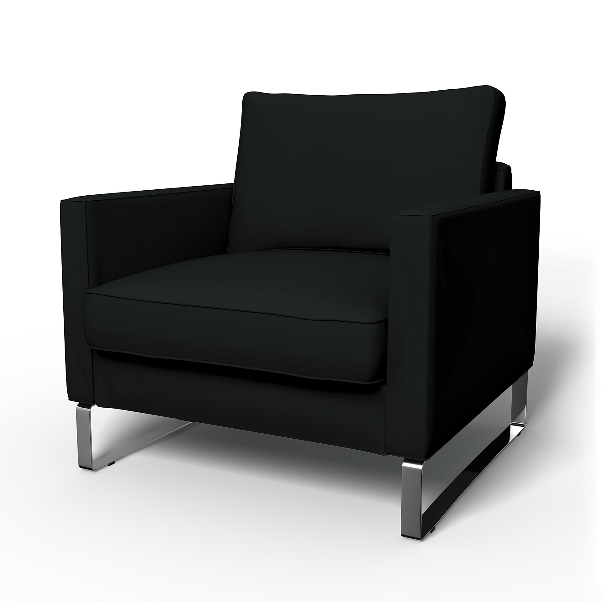 IKEA - Mellby Armchair Cover, Jet Black, Cotton - Bemz