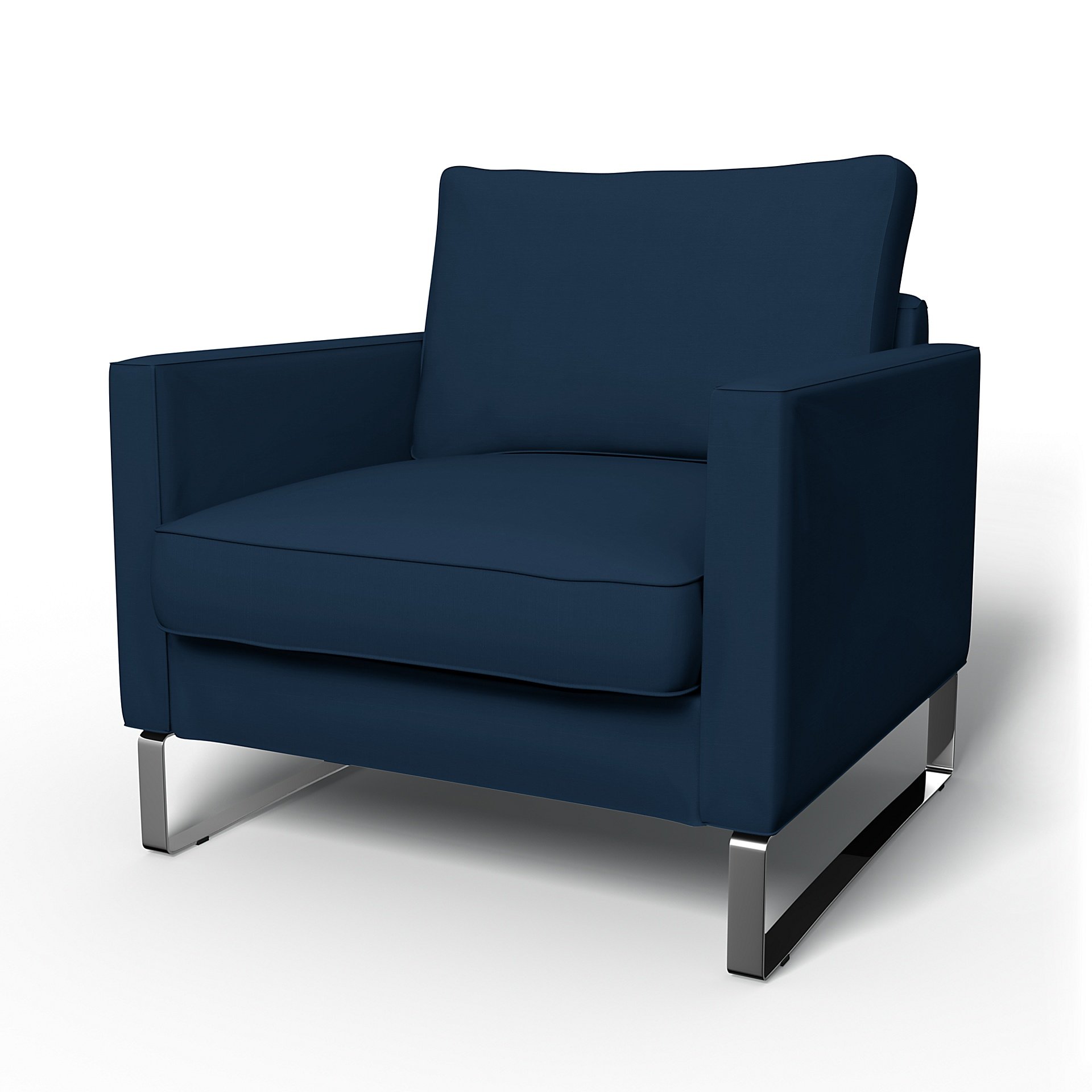 IKEA - Mellby Armchair Cover, Deep Navy Blue, Cotton - Bemz