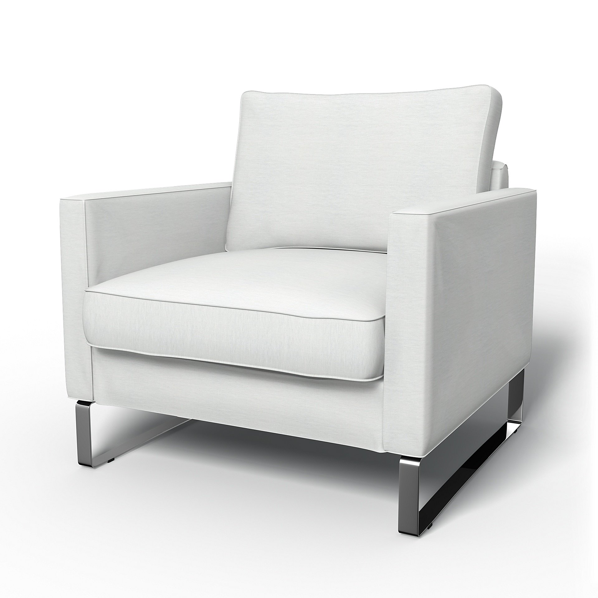 IKEA - Mellby Armchair Cover, White, Linen - Bemz