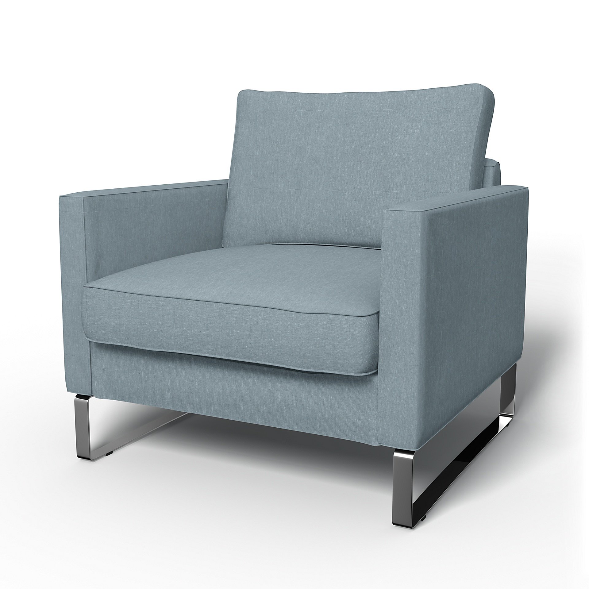 IKEA - Mellby Armchair Cover, Dusty Blue, Linen - Bemz