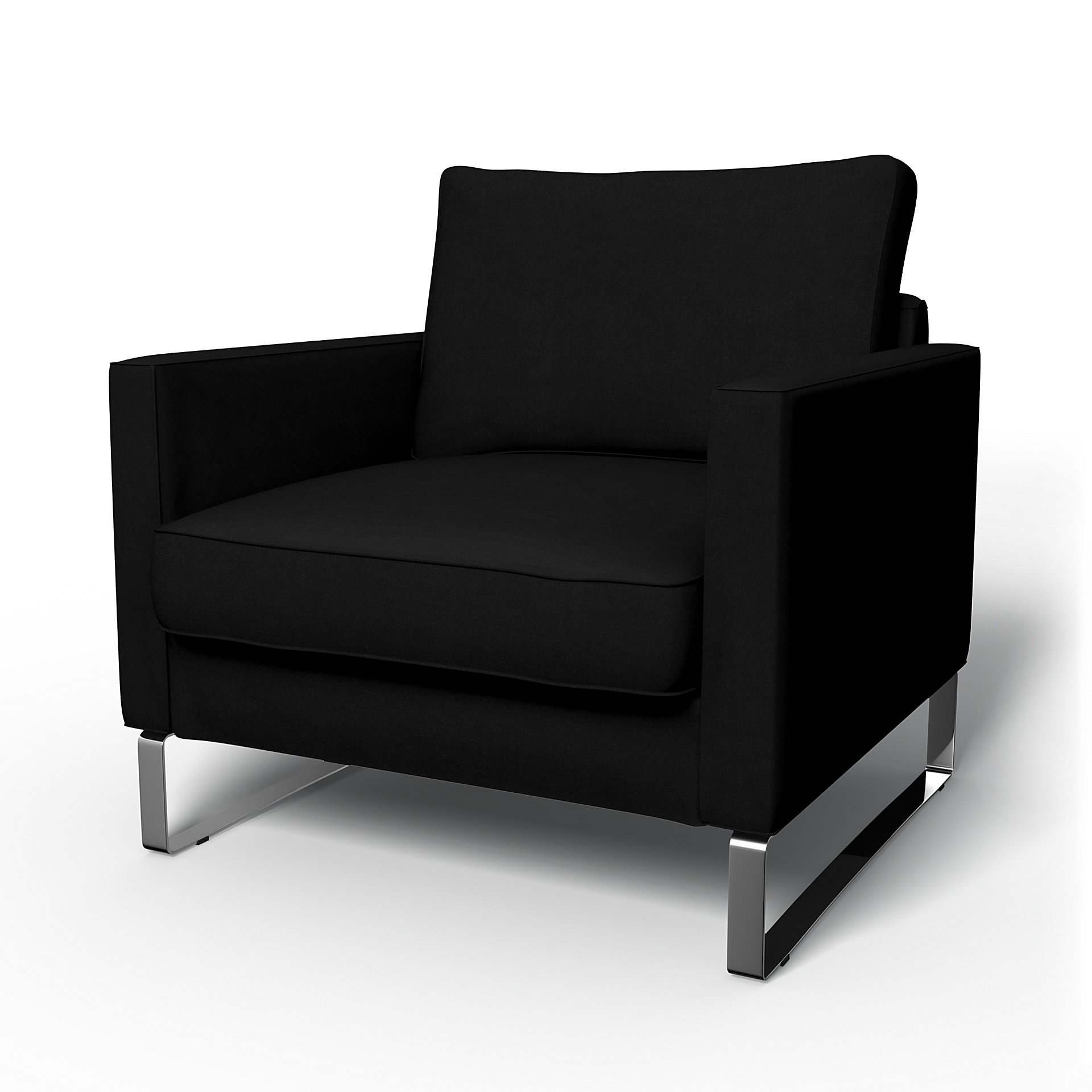 IKEA - Mellby Armchair Cover, Black, Velvet - Bemz