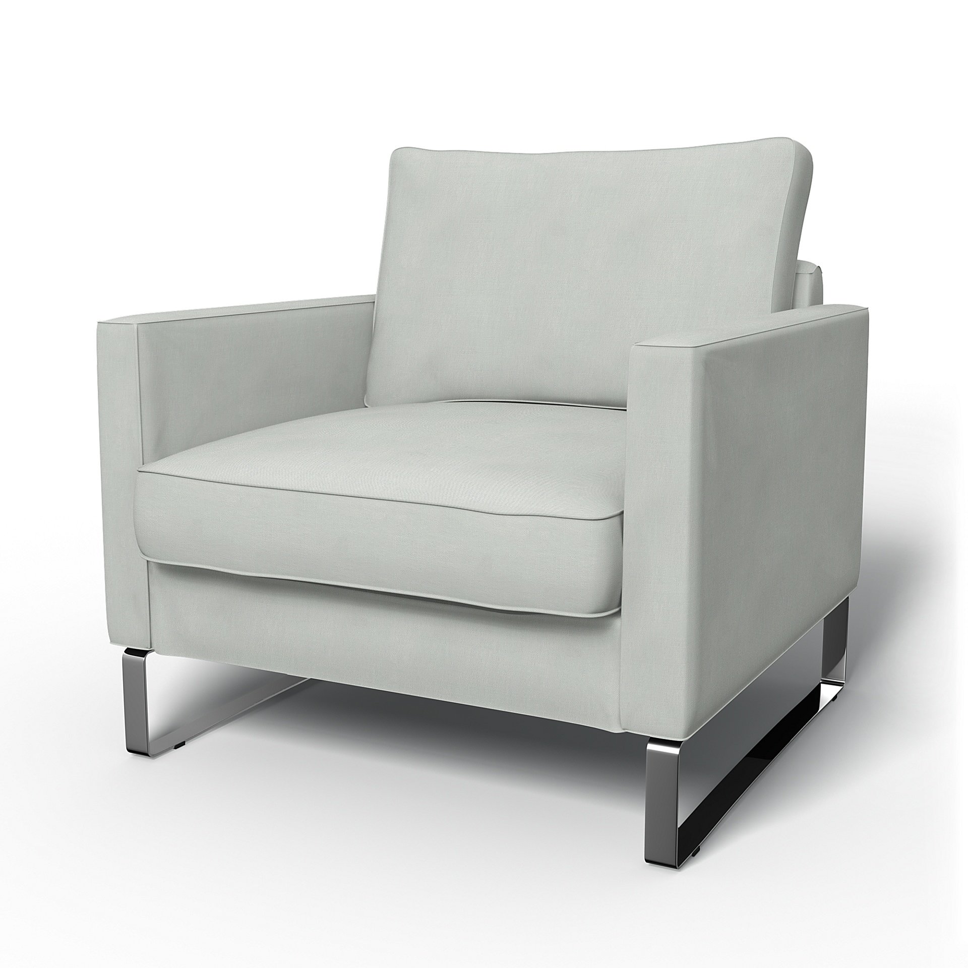 IKEA - Mellby Armchair Cover, Silver Grey, Linen - Bemz