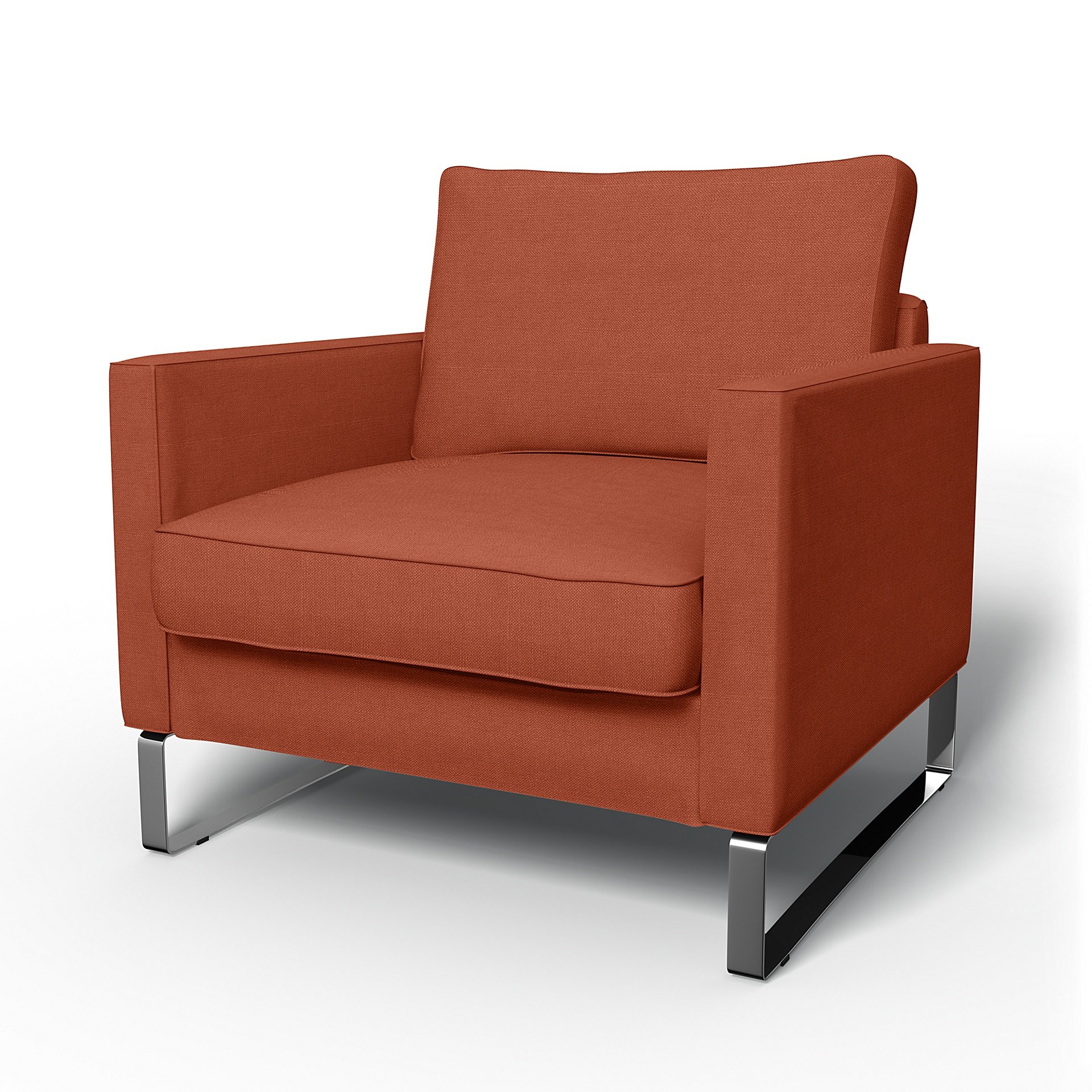 IKEA - Mellby Armchair Cover, Burnt Orange, Linen - Bemz