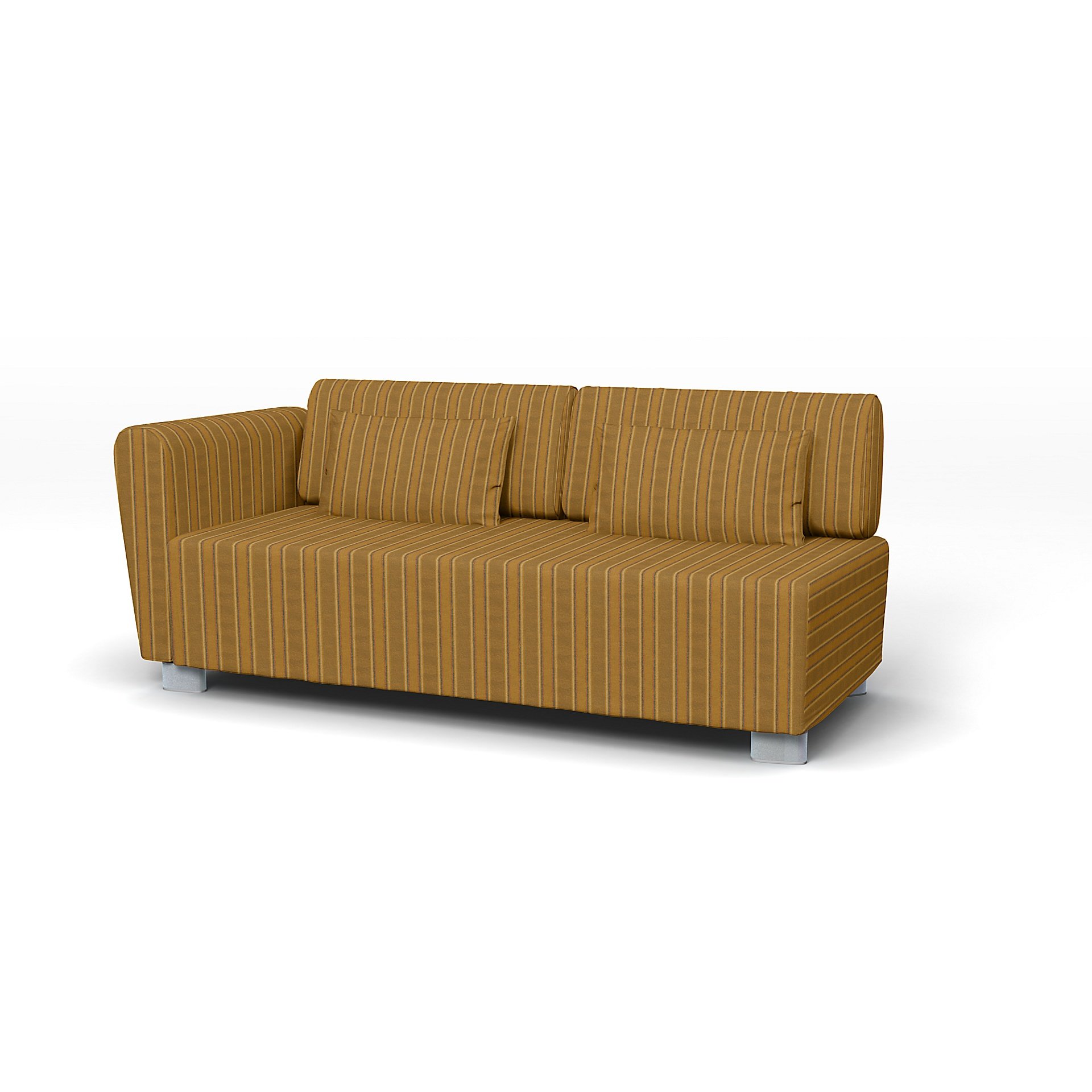 IKEA - Mysinge 2 Seater Sofa with Armrest Cover, Mustard Stripe, Cotton - Bemz
