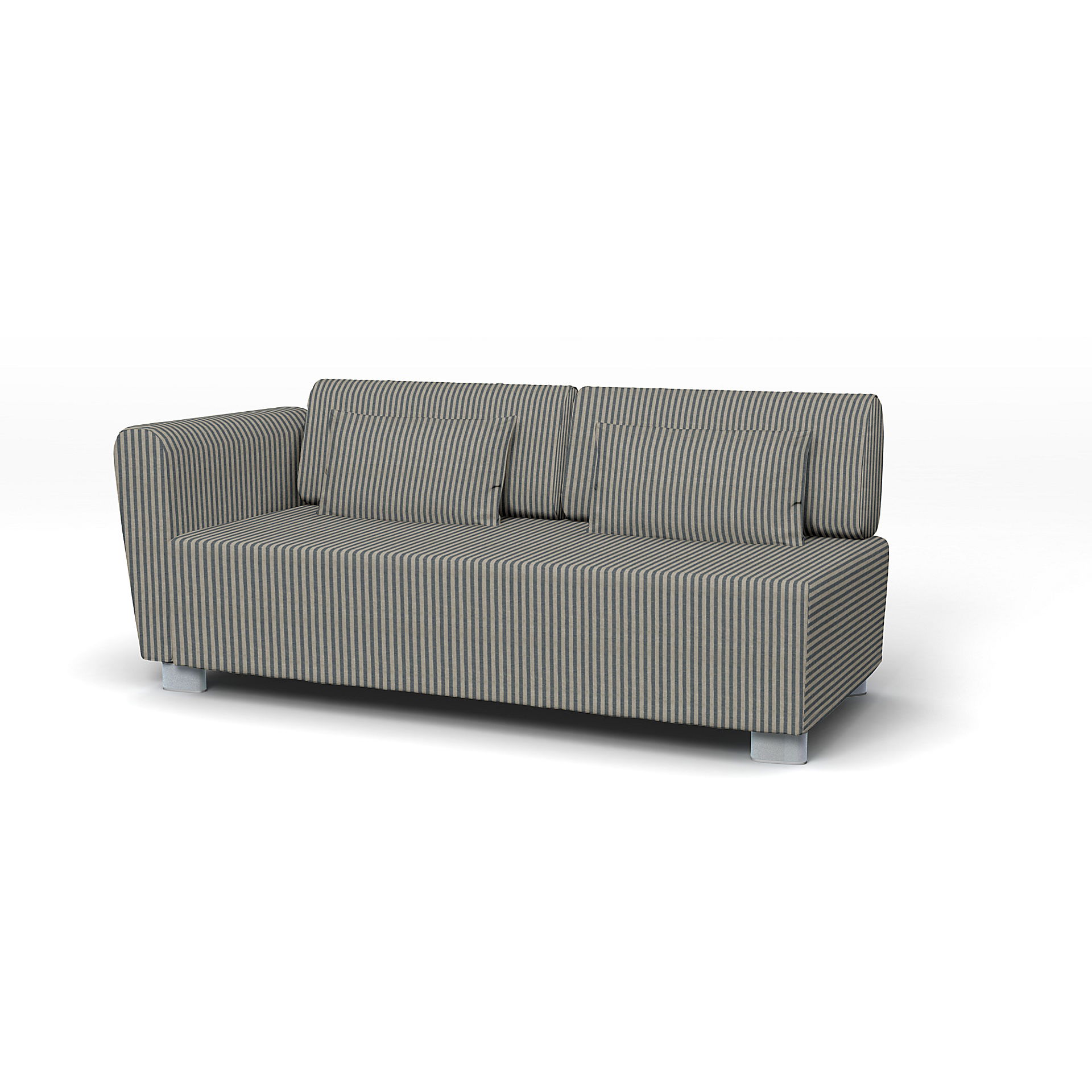 IKEA - Överdrag till Mysinge 2-sitssoffa med armstöd, Dark Blue / Natural, Linne - Bemz