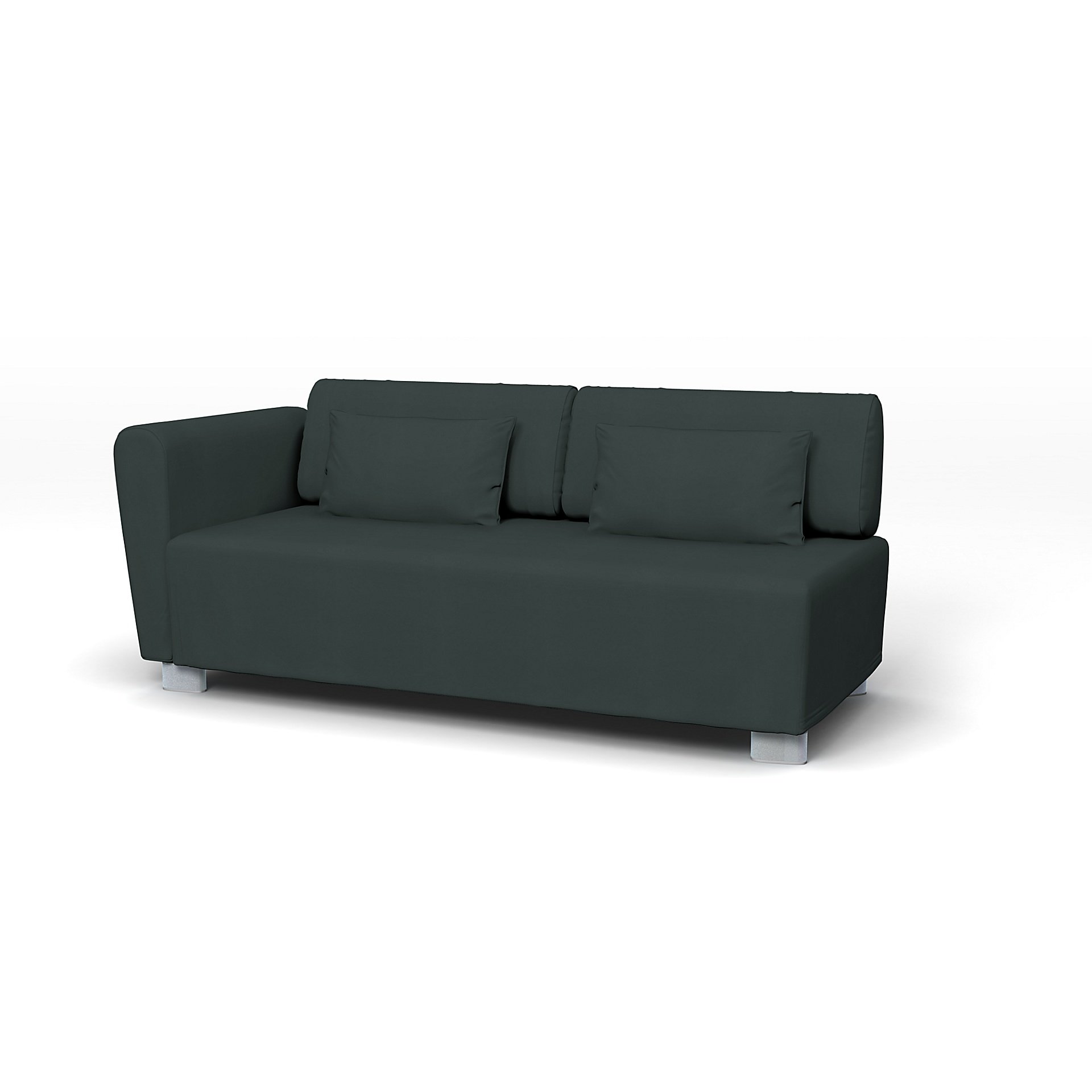 IKEA - Mysinge 2 Seater Sofa with Armrest Cover, Graphite Grey, Cotton - Bemz