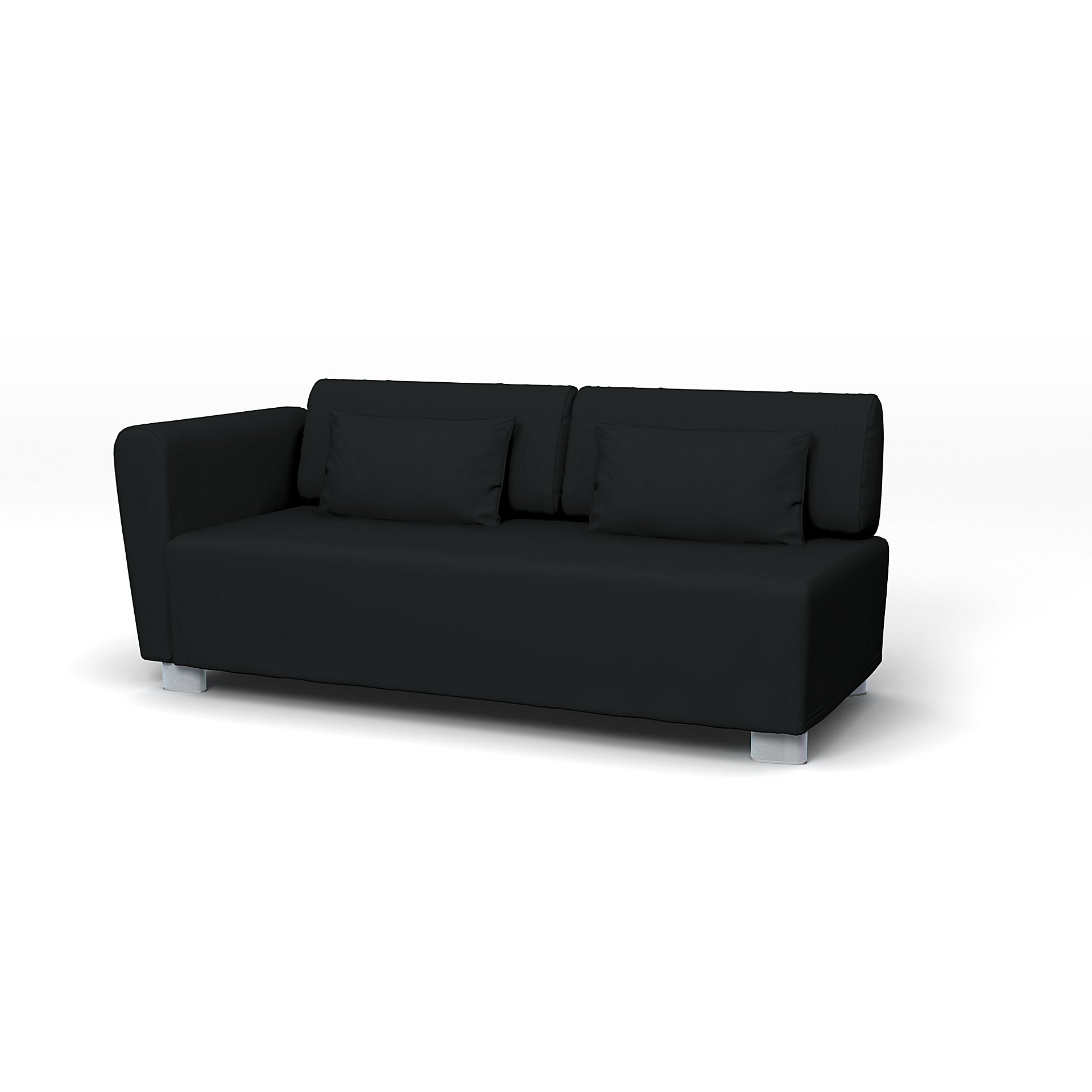 IKEA - Mysinge 2 Seater Sofa with Armrest Cover, Jet Black, Cotton - Bemz