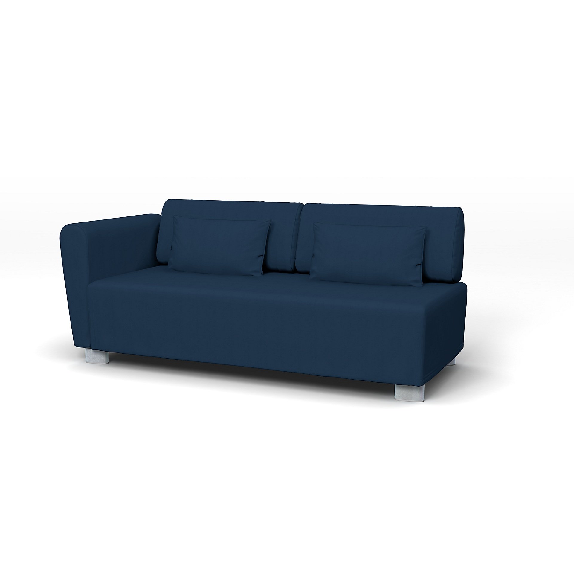 IKEA - Mysinge 2 Seater Sofa with Armrest Cover, Deep Navy Blue, Cotton - Bemz