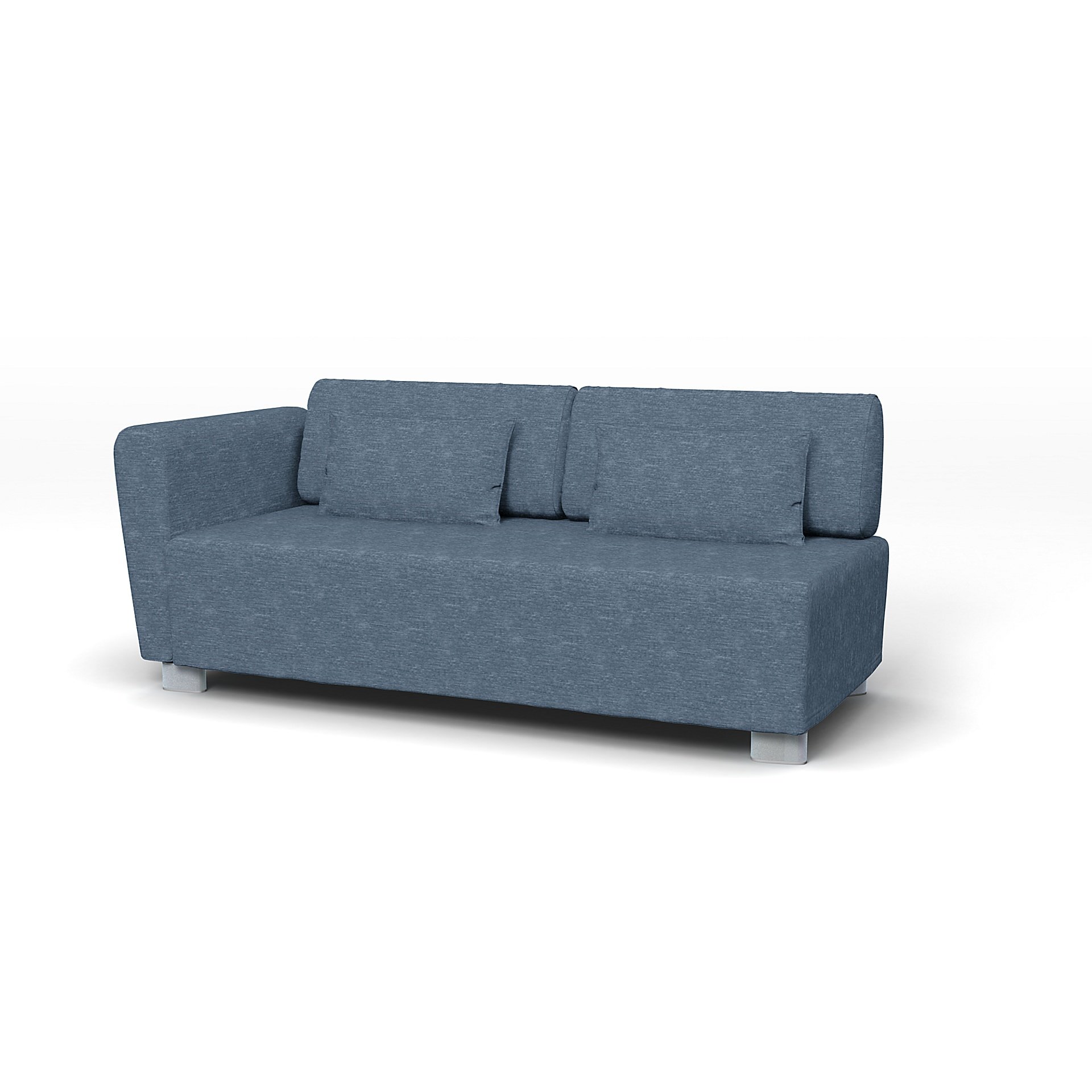 IKEA - Mysinge 2 Seater Sofa with Armrest Cover, Mineral Blue, Velvet - Bemz
