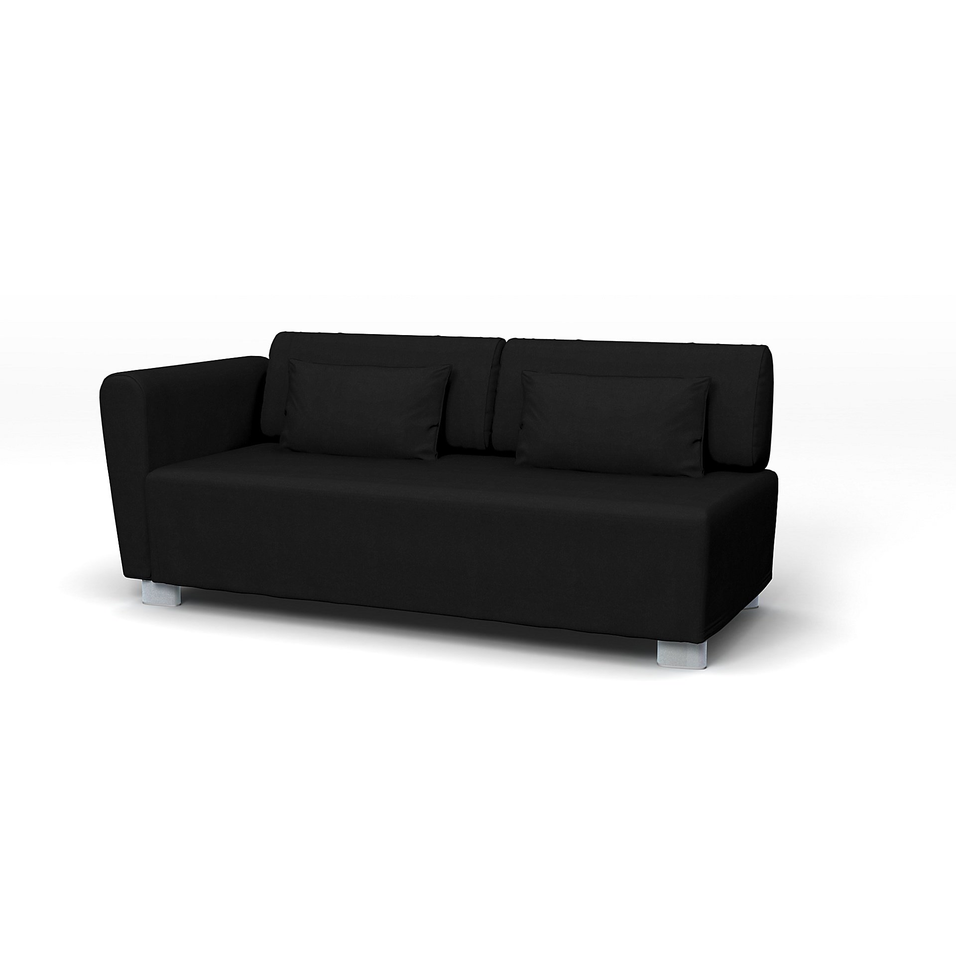 IKEA - Mysinge 2 Seater Sofa with Armrest Cover, Black, Velvet - Bemz