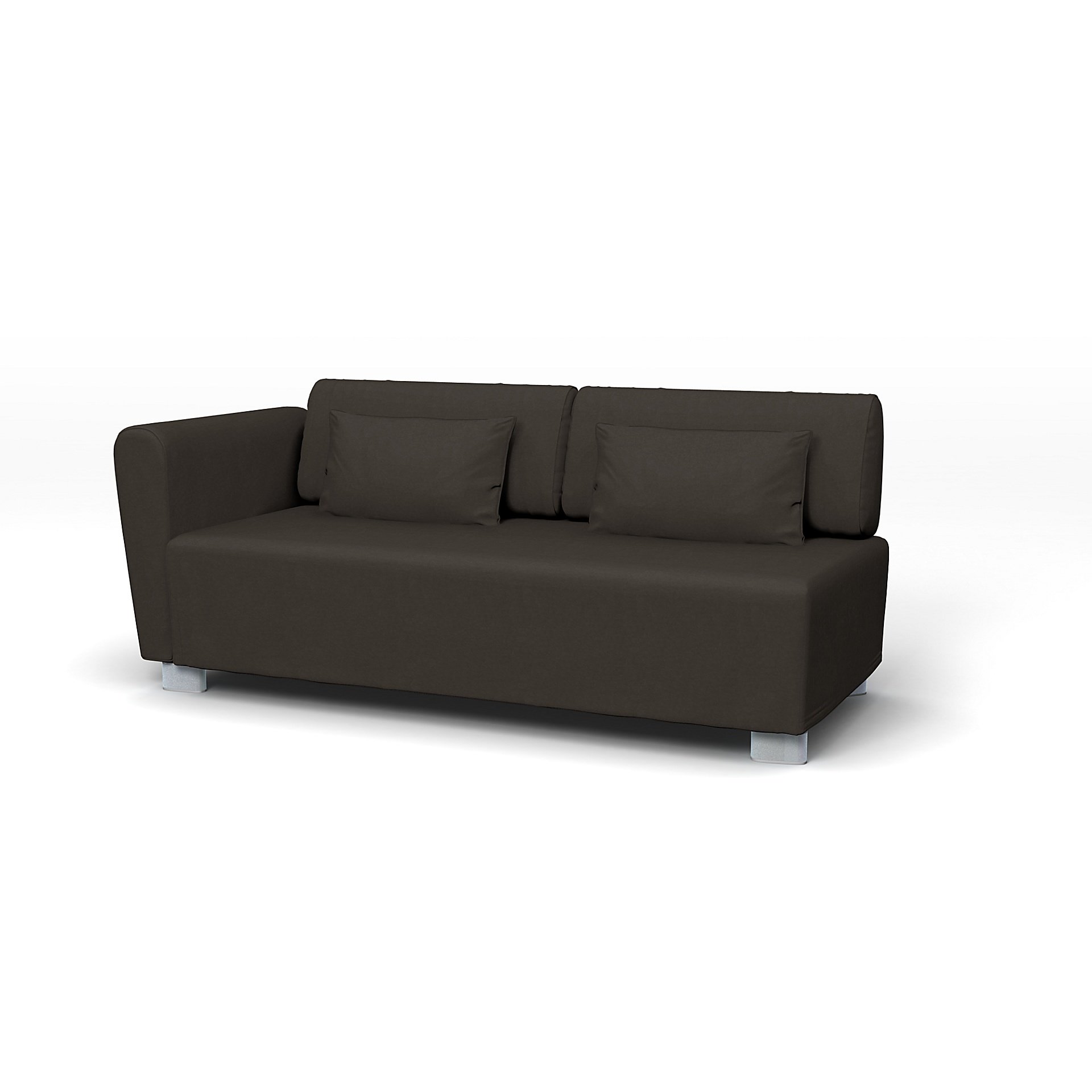 IKEA - Mysinge 2 Seater Sofa with Armrest Cover, Licorice, Velvet - Bemz
