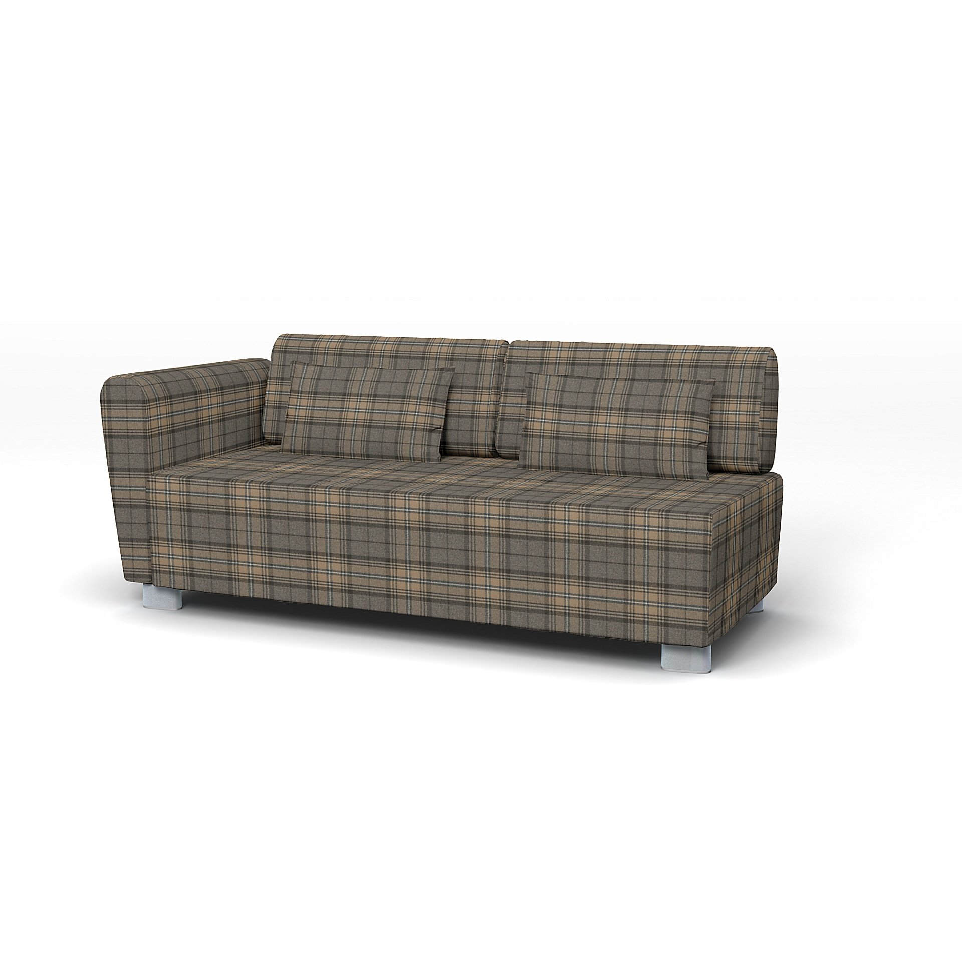 IKEA - Mysinge 2 Seater Sofa with Armrest Cover, Bark Brown, Wool - Bemz
