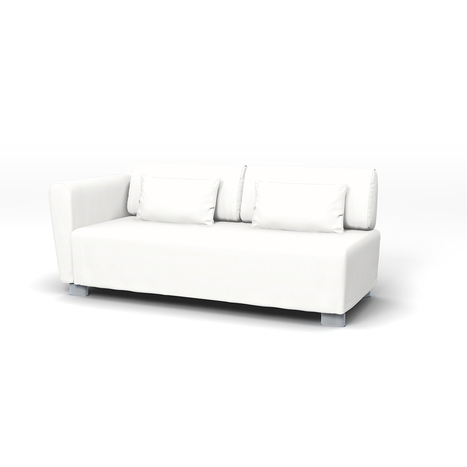 IKEA - Bezug für 2er-Sofa Mysinge mit Armlehnen, Absolute White, Leinen - Bemz