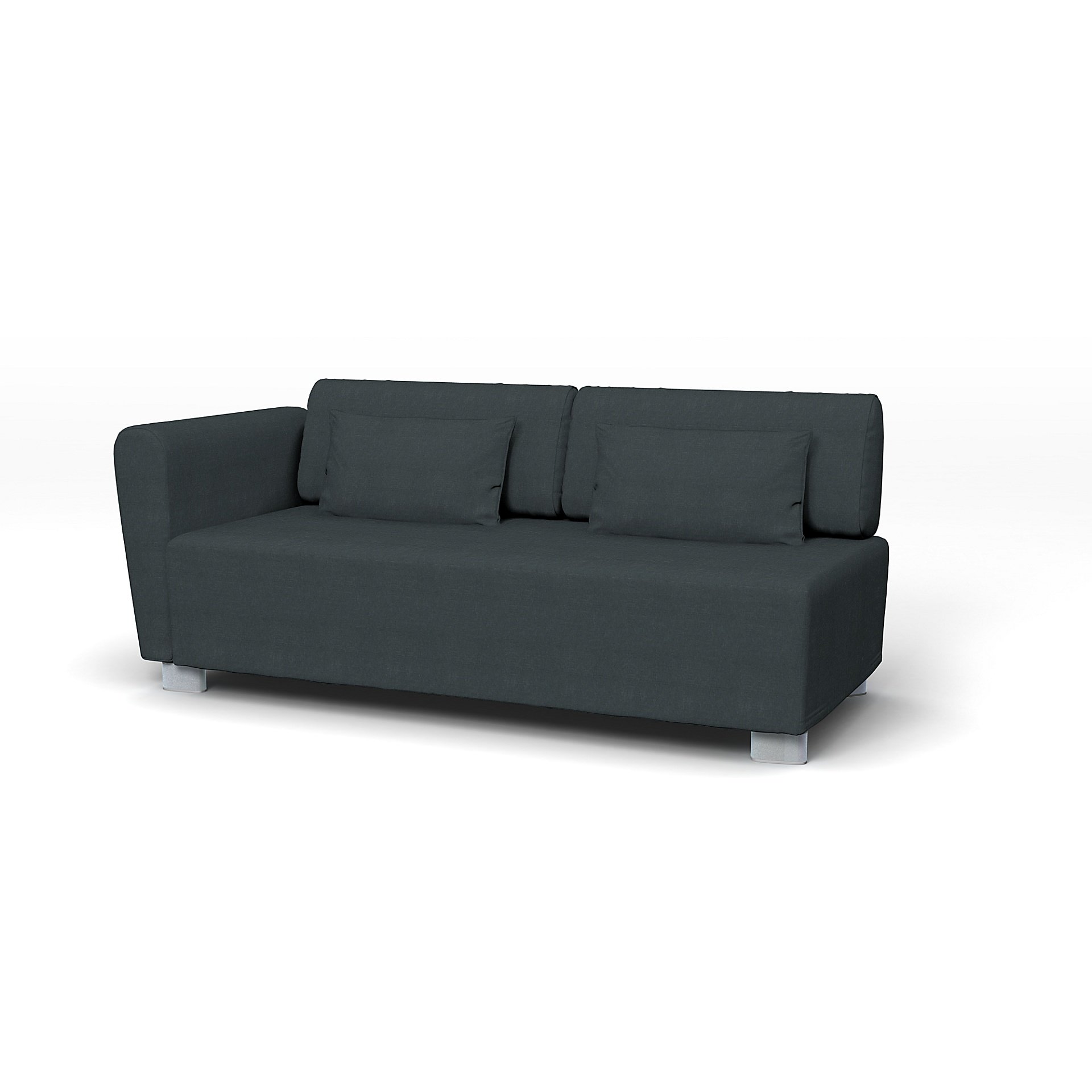 IKEA - Mysinge 2 Seater Sofa with Armrest Cover, Graphite Grey, Linen - Bemz