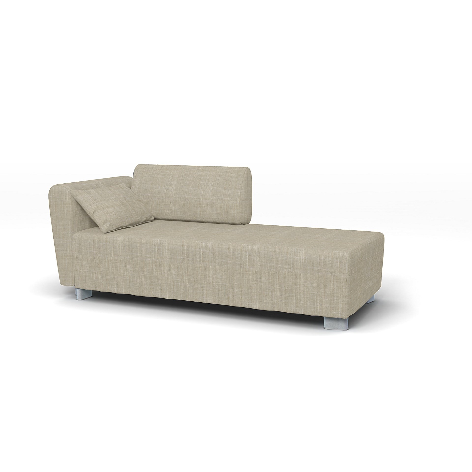 IKEA - Mysinge Chaise Longue with Armrest Cover, Sand Beige, Boucle & Texture - Bemz