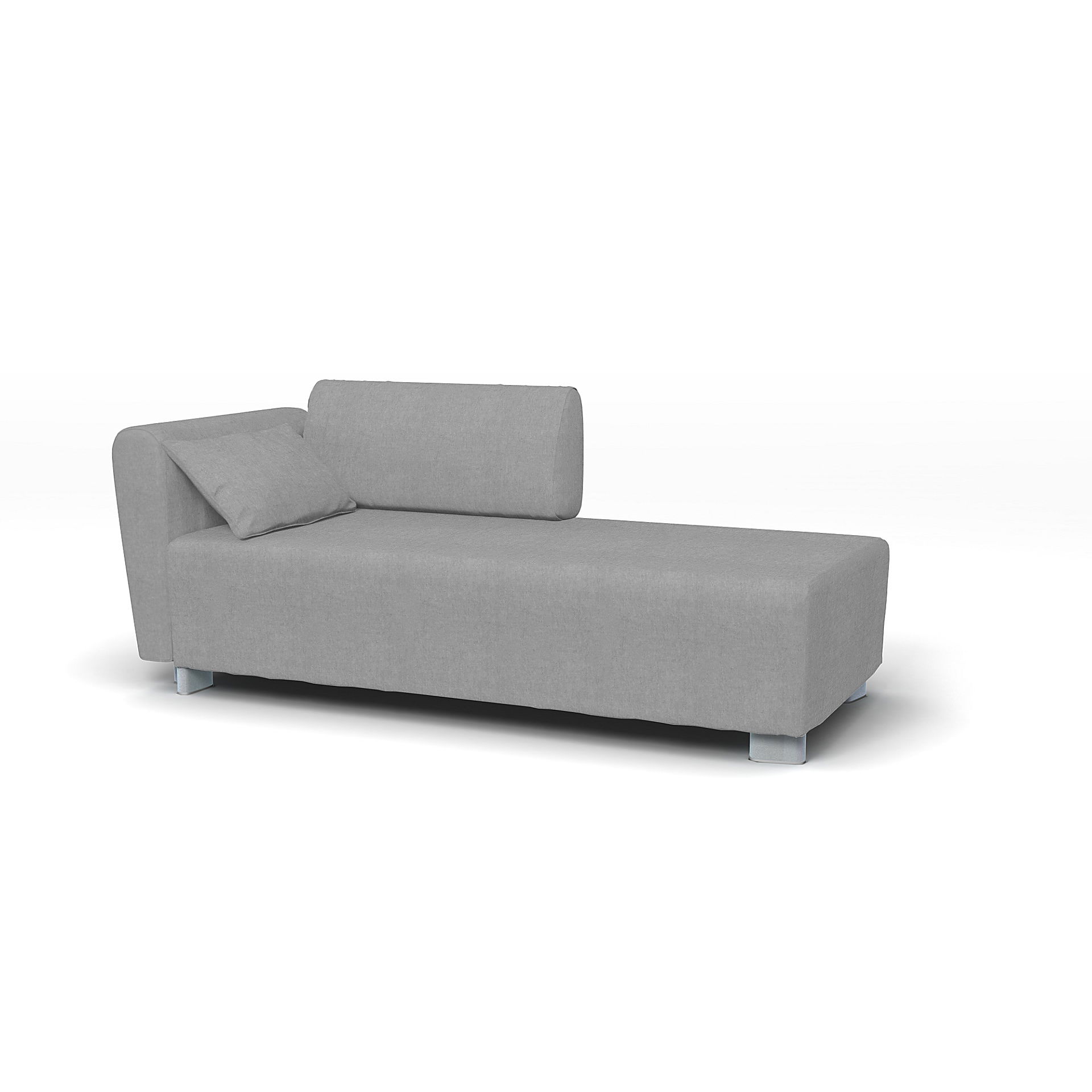IKEA - Mysinge Chaise Longue with Armrest Cover, Graphite, Linen - Bemz