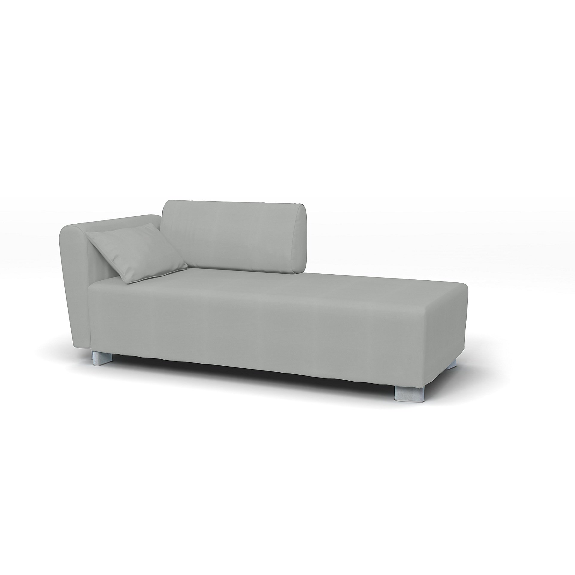 IKEA - Mysinge Chaise Longue with Armrest Cover, Silver Grey, Cotton - Bemz