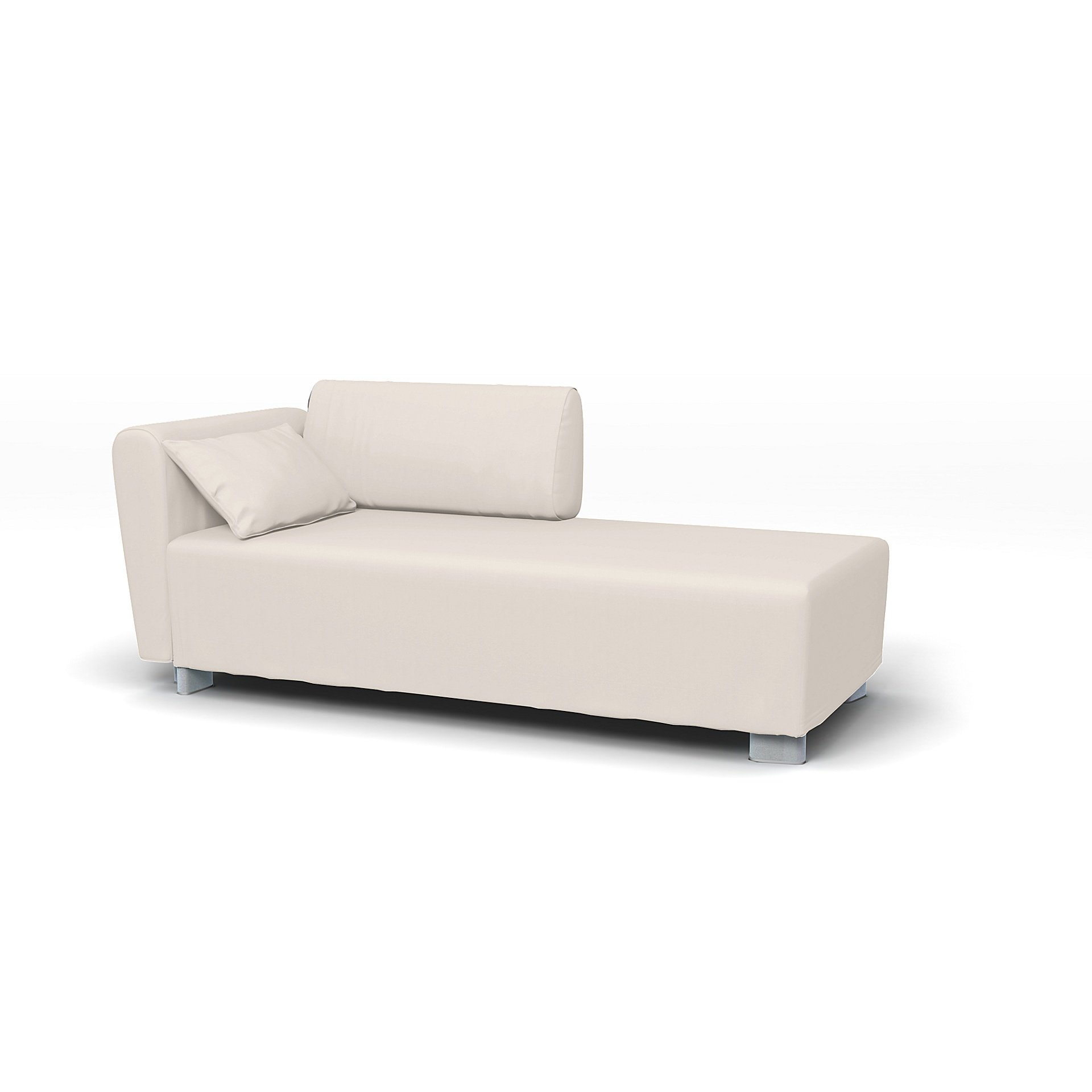IKEA - Mysinge Chaise Longue with Armrest Cover, Soft White, Cotton - Bemz