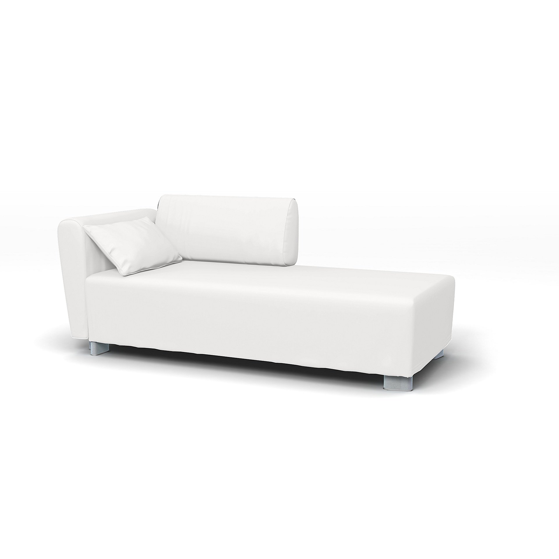 IKEA - Mysinge Chaise Longue with Armrest Cover, Absolute White, Cotton - Bemz