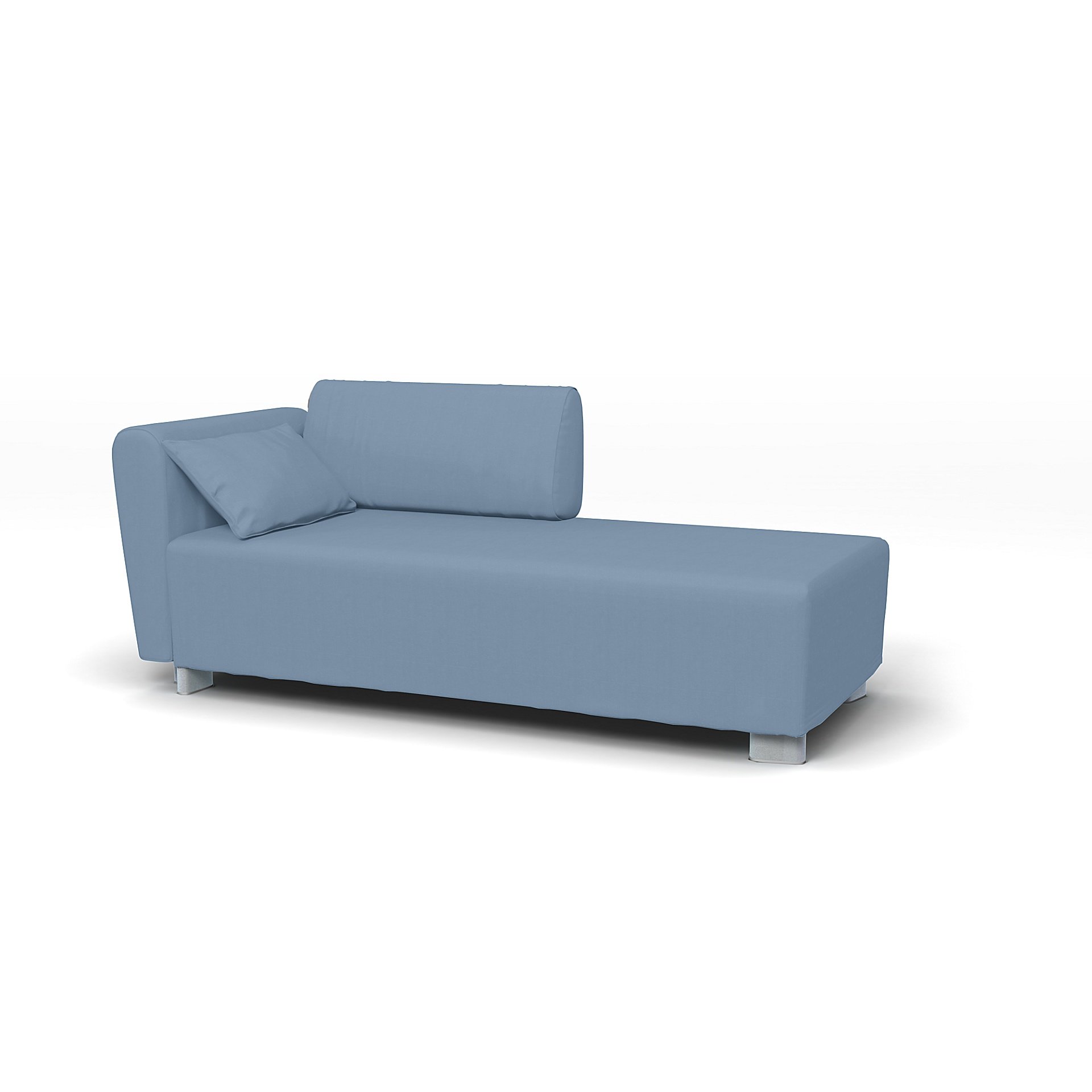 IKEA - Mysinge Chaise Longue with Armrest Cover, Dusty Blue, Cotton - Bemz