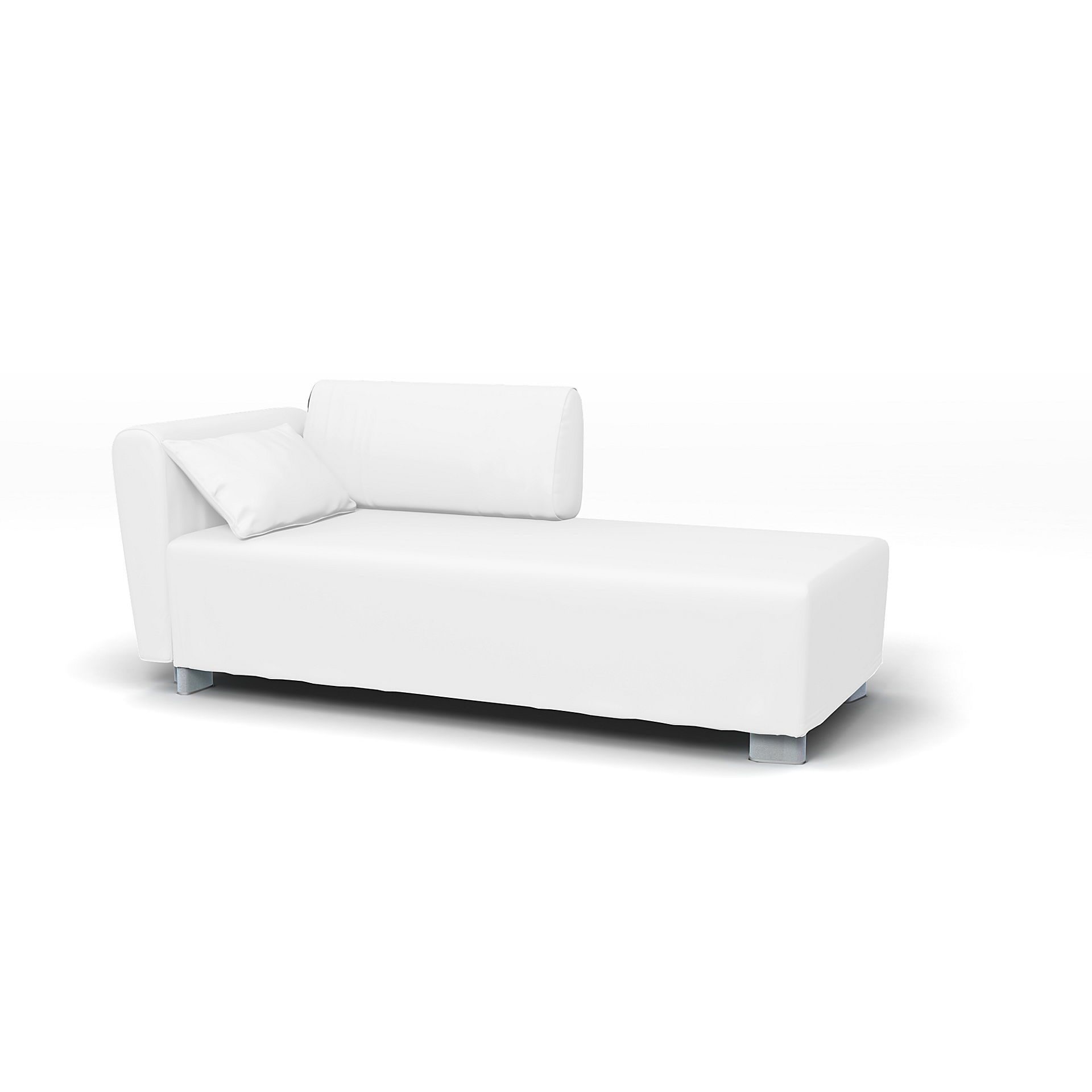 IKEA - Överdrag till Mysinge schäslong med armstöd, Absolute White, Linne - Bemz