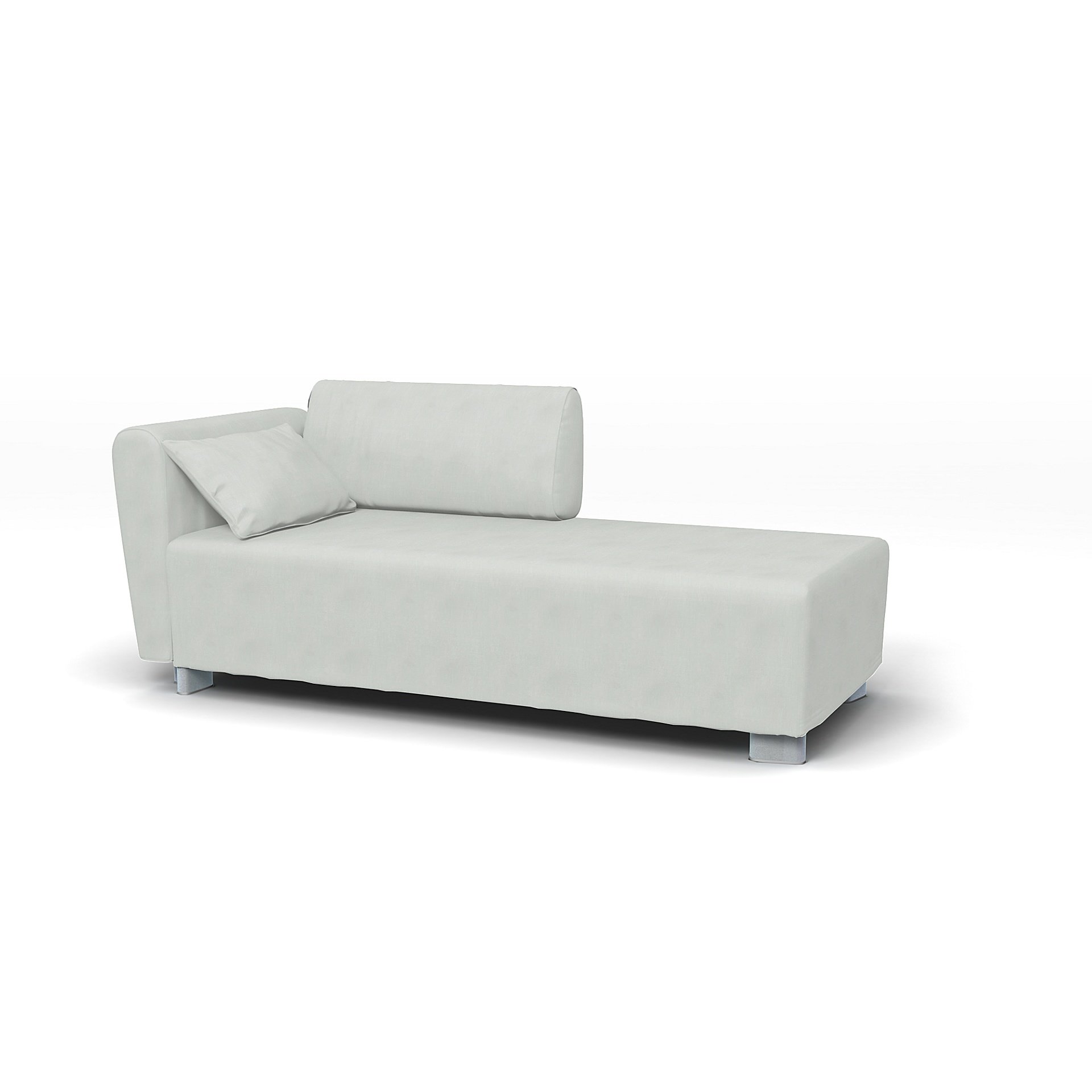 IKEA - Mysinge Chaise Longue with Armrest Cover, Silver Grey, Linen - Bemz