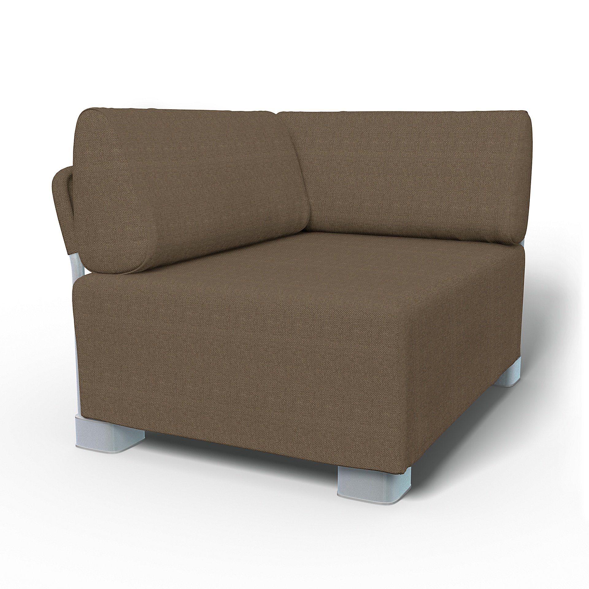 IKEA - Mysinge Corner Module Sofa Cover, Dark Taupe, Boucle & Texture - Bemz