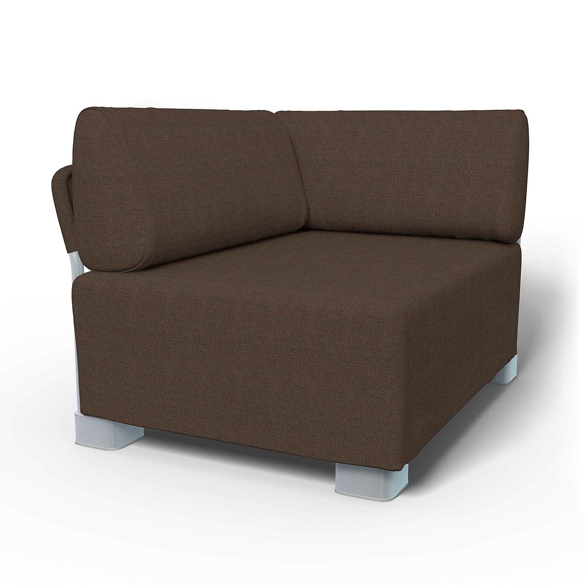 IKEA - Mysinge Corner Module Sofa Cover, Chocolate, Boucle & Texture - Bemz