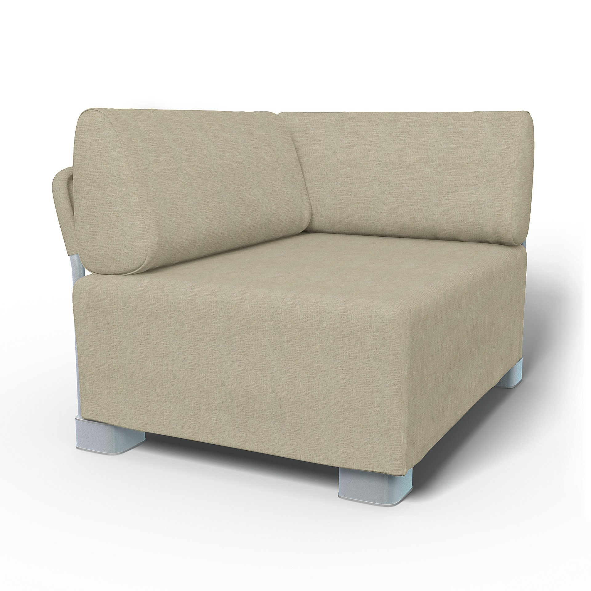 IKEA - Mysinge Corner Module Sofa Cover, Soft White, Boucle & Texture - Bemz