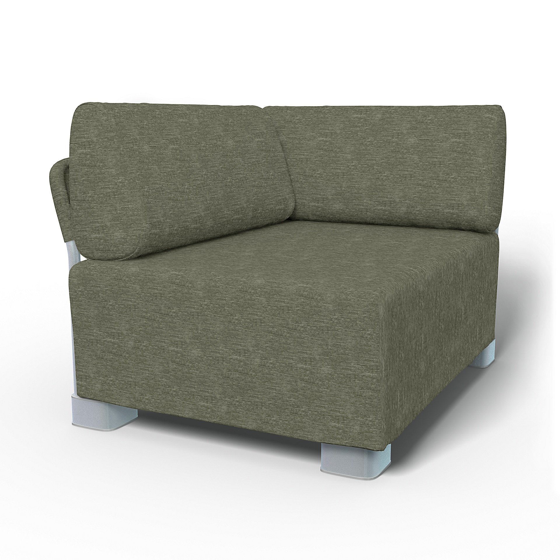 IKEA - Mysinge Corner Module Sofa Cover, Green Grey, Velvet - Bemz