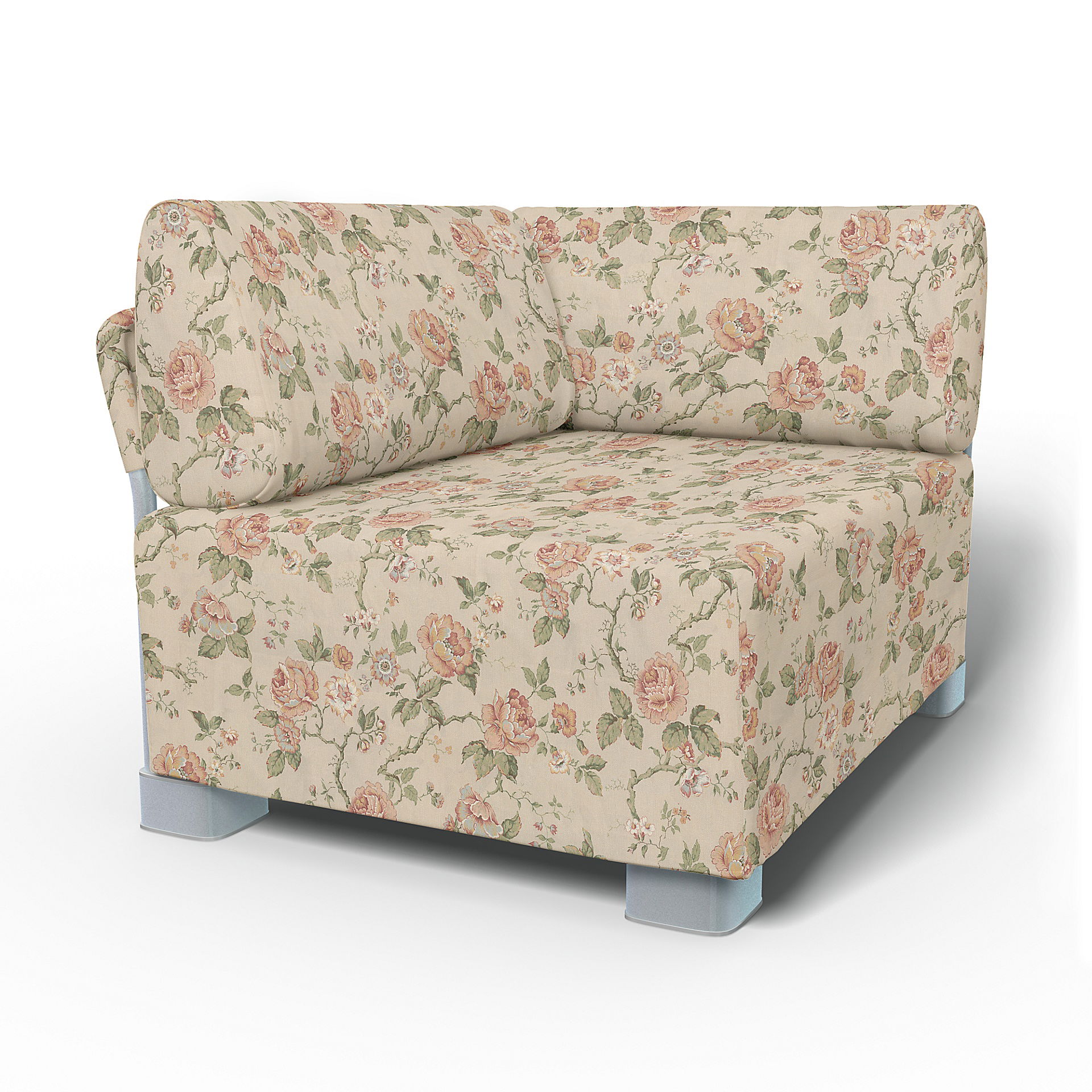 IKEA - Mysinge Corner Module Sofa Cover, Rosenträd Light, BEMZ x BORÅSTAPETER COLLECTION - Bemz