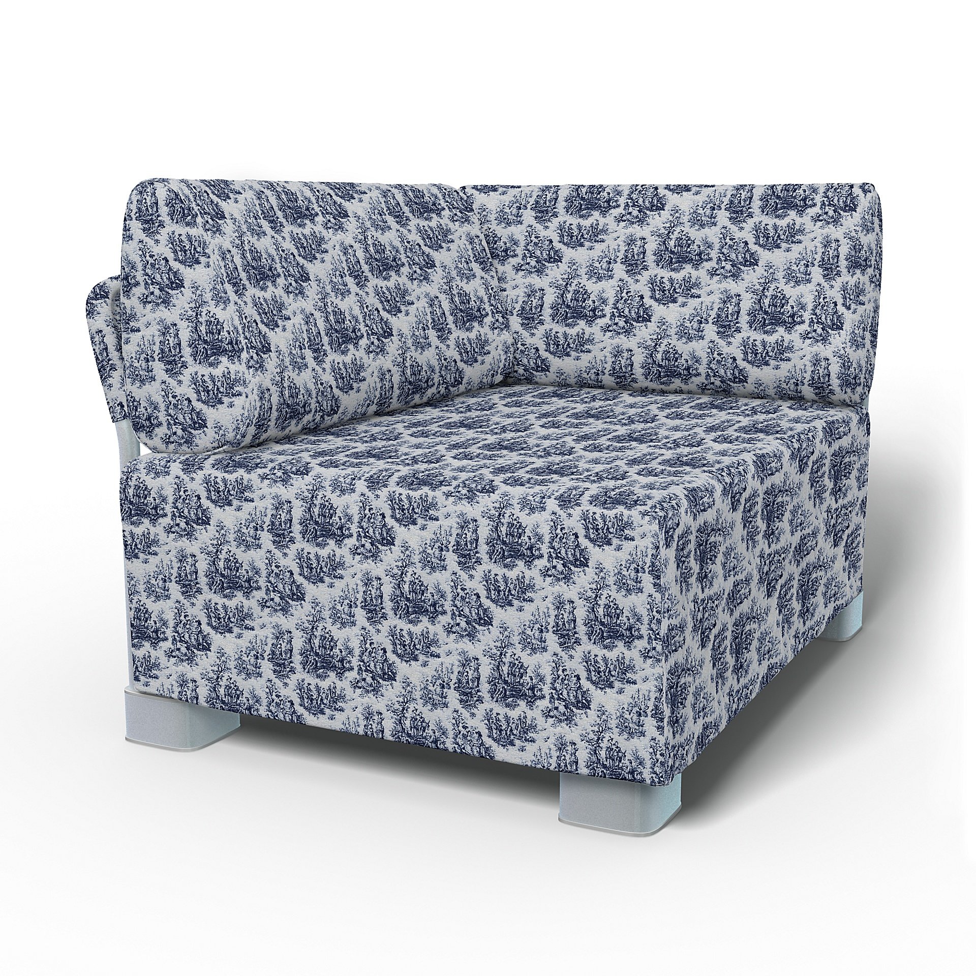 IKEA - Mysinge Corner Module Sofa Cover, Dark Blue, Boucle & Texture - Bemz