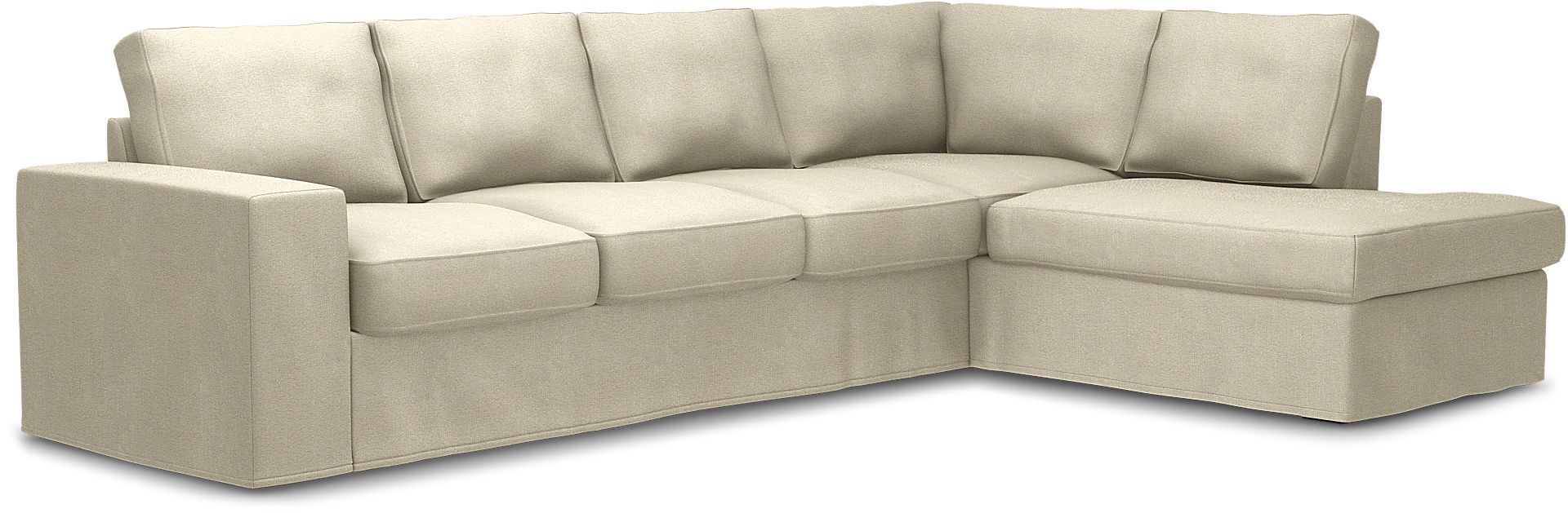 Överdrag till MIO Nevada 3-sits soffa med divan höger. Armstödstyp A, Cream, BOUCLÉ & TEXTUR - Bemz