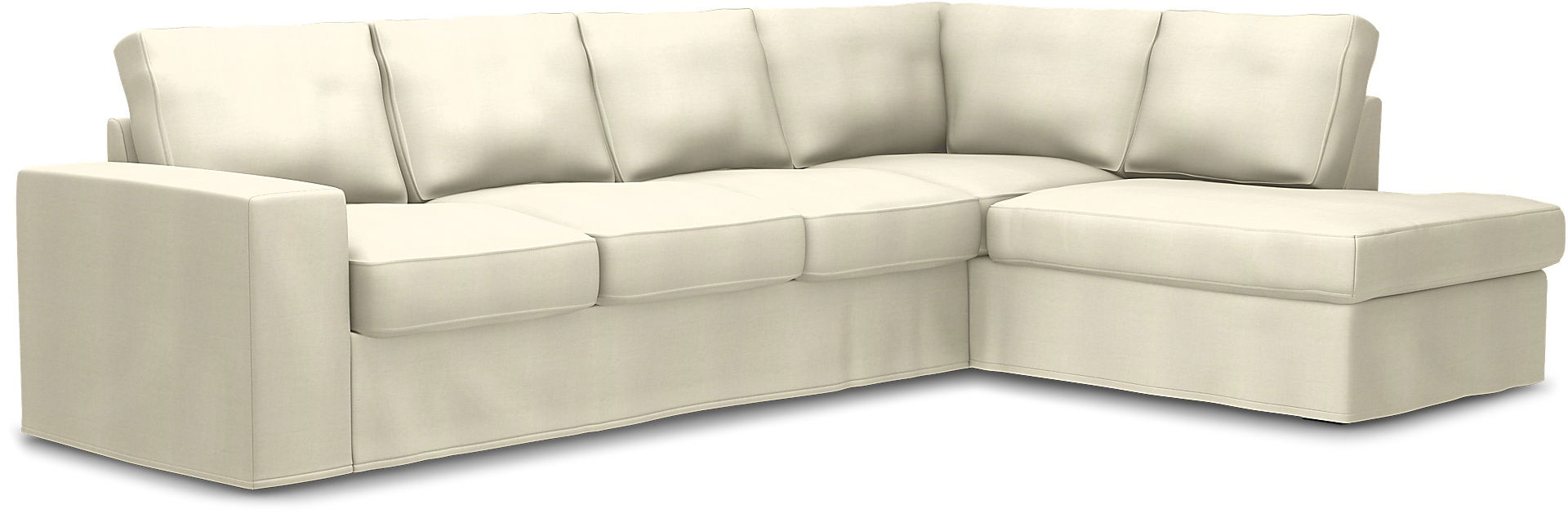 Överdrag till MIO Nevada 3-sits soffa med divan höger. Armstödstyp A, White, Linne - Bemz