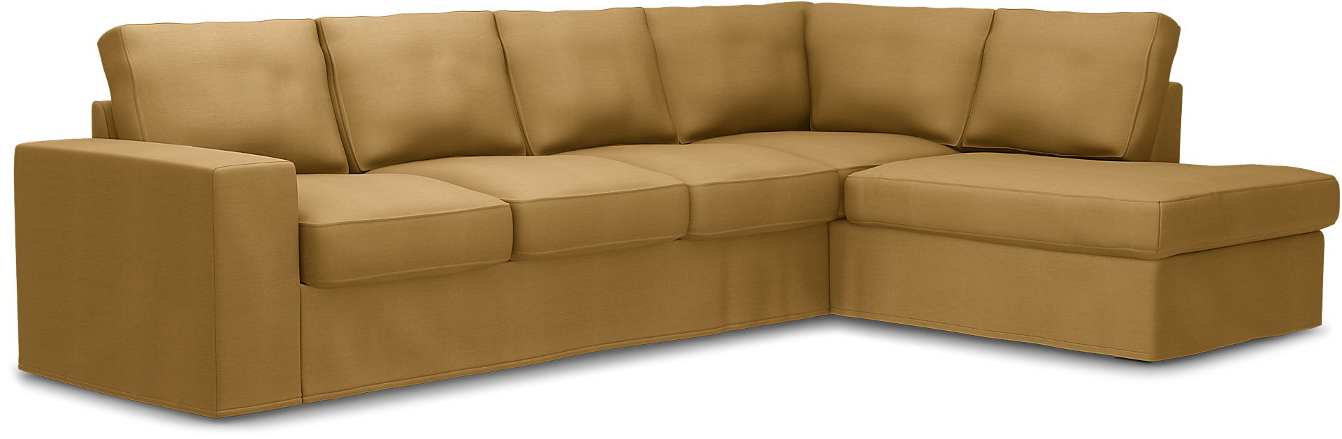 Överdrag till MIO Nevada 3-sits soffa med divan höger. Armstödstyp A, Dusty Yellow, Linne - Bemz