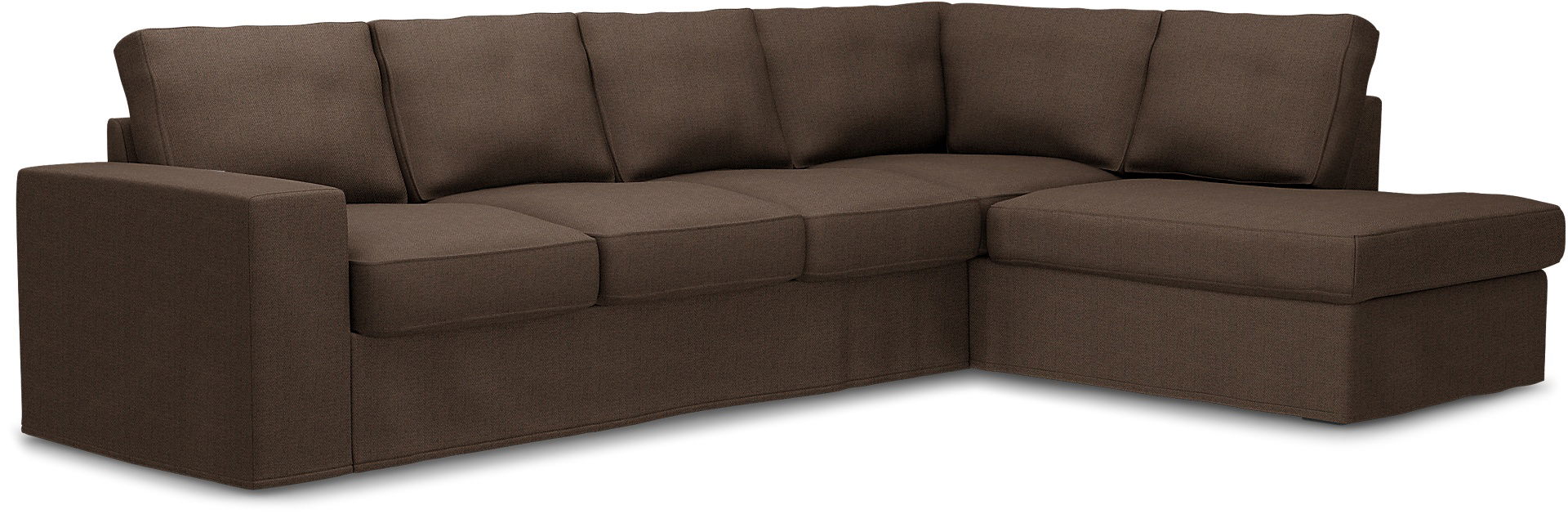 Överdrag till MIO Nevada 3-sits soffa med divan höger. Armstödstyp A, Chocolate, BOUCLÉ & TEXTUR - Bemz