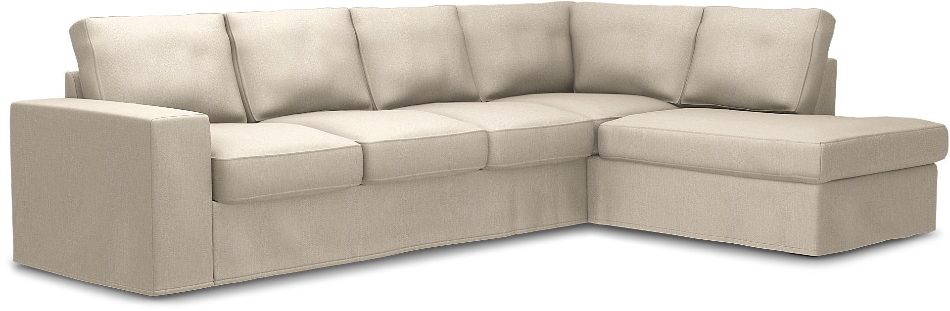 Överdrag till MIO Nevada 3-sits soffa med divan höger. Armstödstyp A, Natural, BOUCLÉ & TEXTUR - Bemz