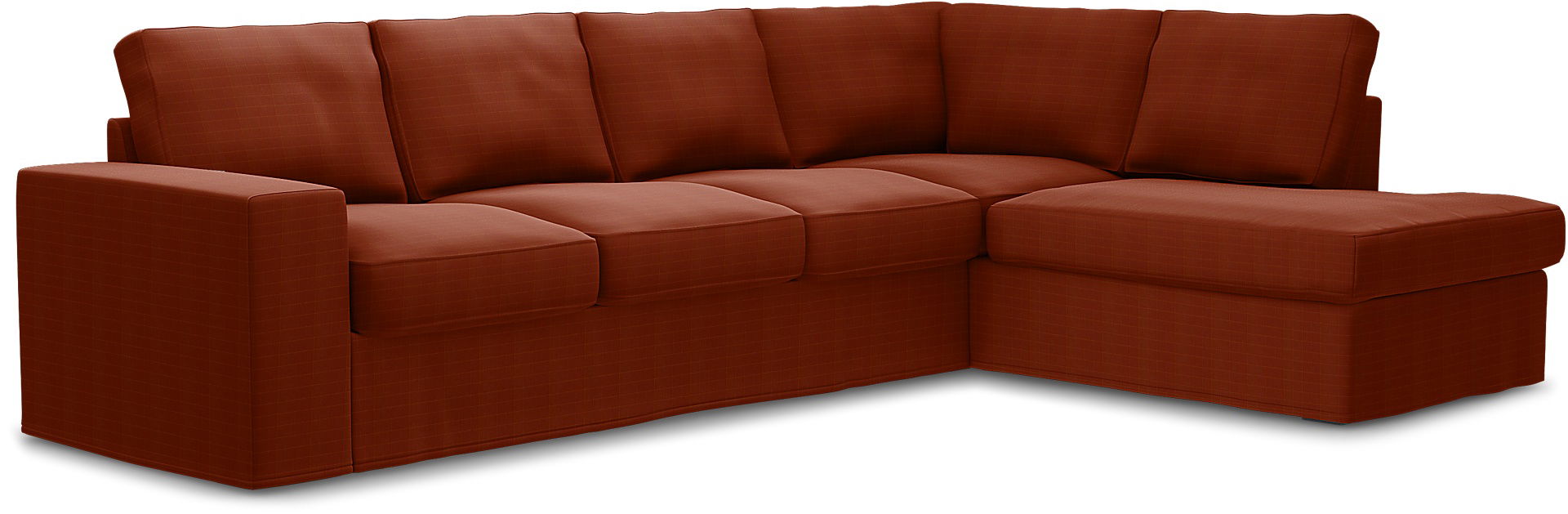 Överdrag till MIO Nevada 3-sits soffa med divan höger. Armstödstyp A, Burnt Sienna, Sammet - Bemz