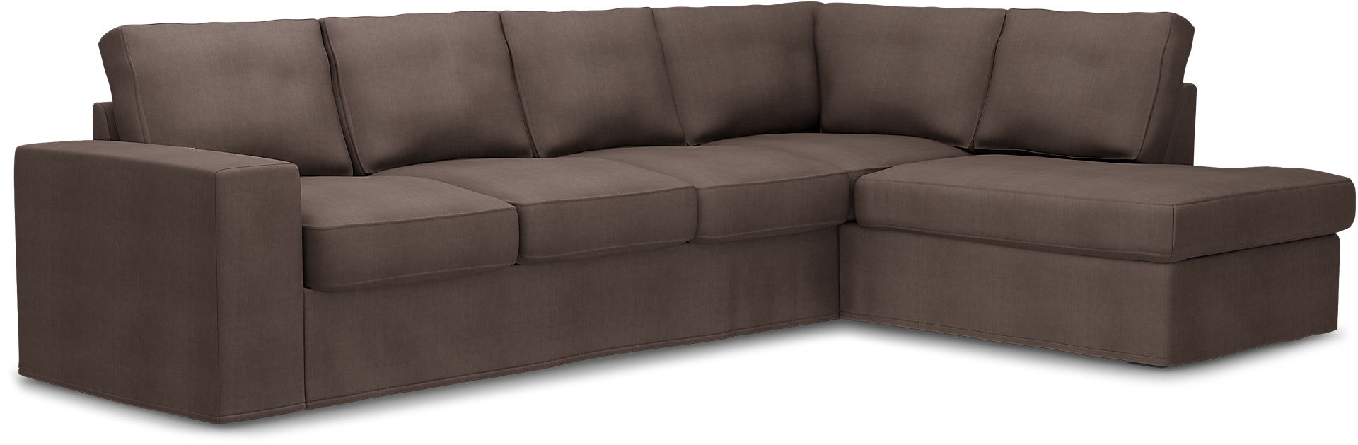 Överdrag till MIO Nevada 3-sits soffa med divan höger. Armstödstyp A, Cocoa, Linne - Bemz
