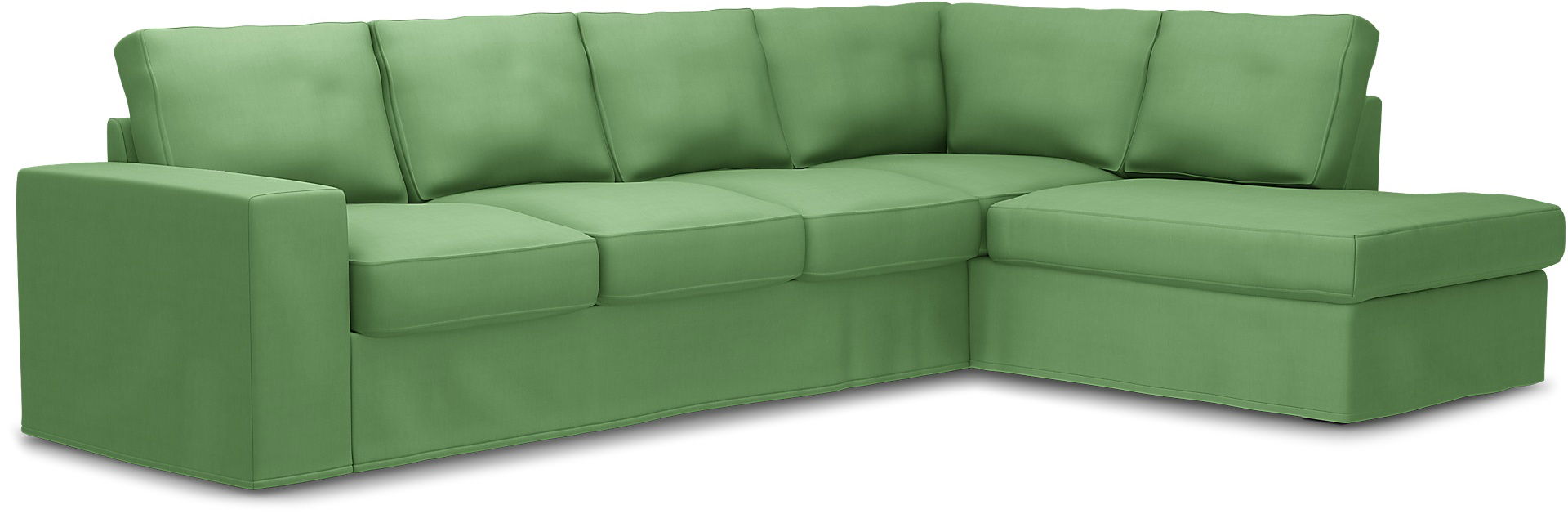 Överdrag till MIO Nevada 3-sits soffa med divan höger. Armstödstyp A, Apple Green, Linne - Bemz