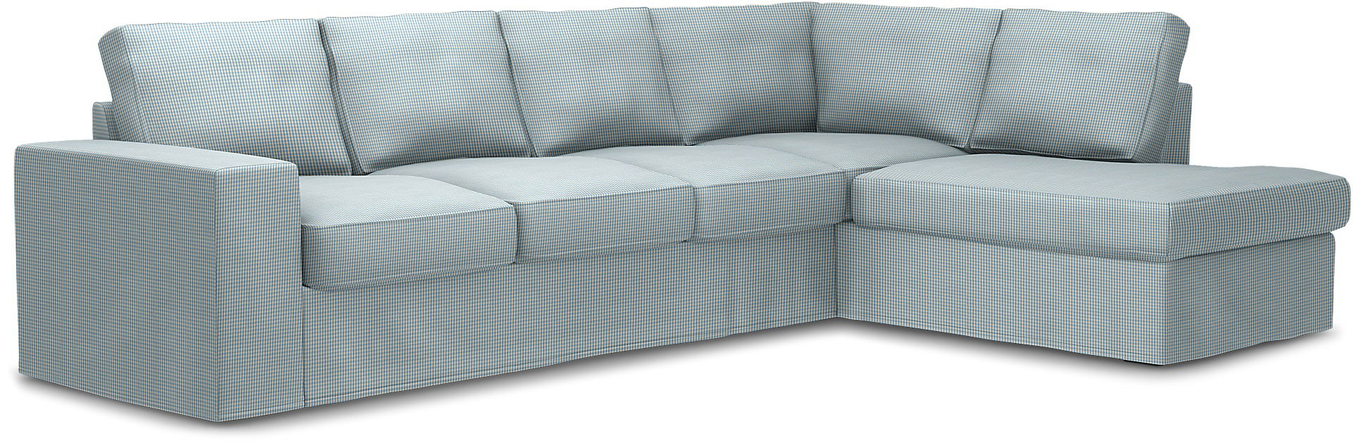 Överdrag till MIO Nevada 3-sits soffa med divan höger. Armstödstyp A, Sky Blue, Bomull - Bemz